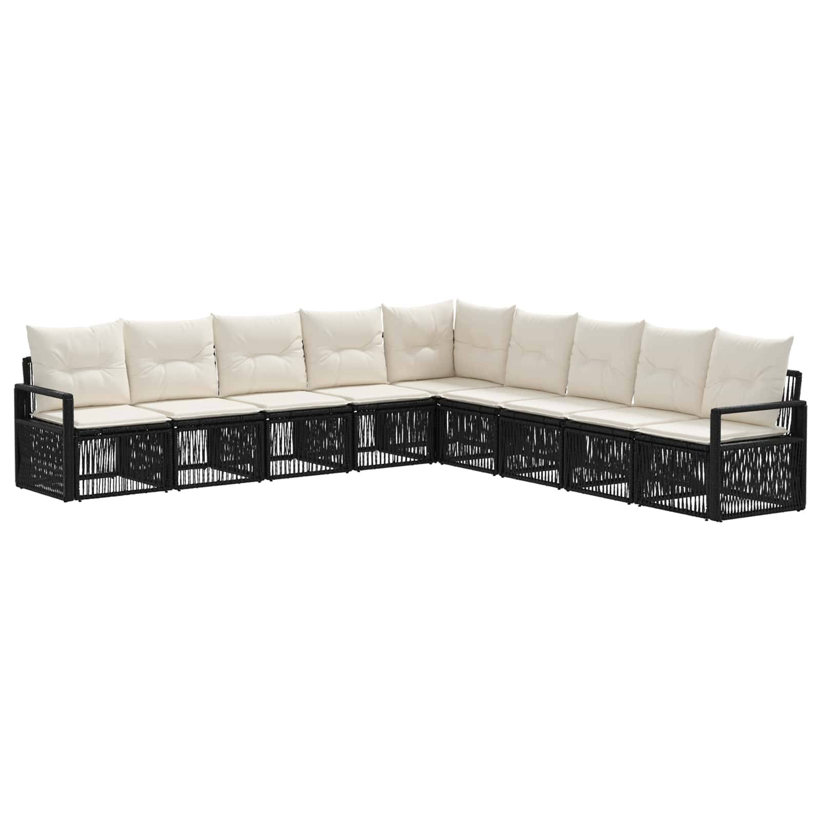 vidaXL Gartensofa-set 9 pcs Schwarz Poly-Rattan