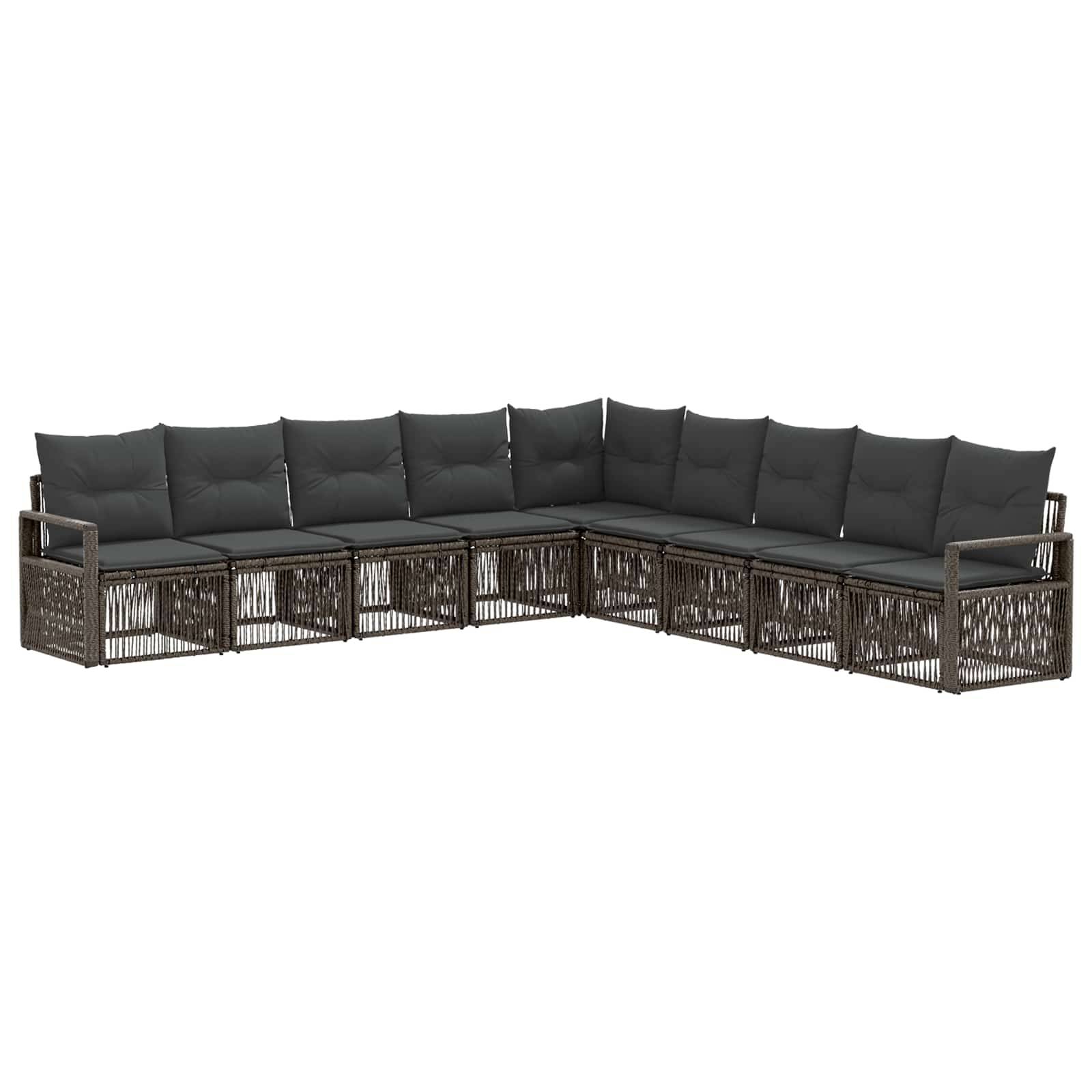 vidaXL Gartensofa-set 9 pcs Grau Poly-Rattan