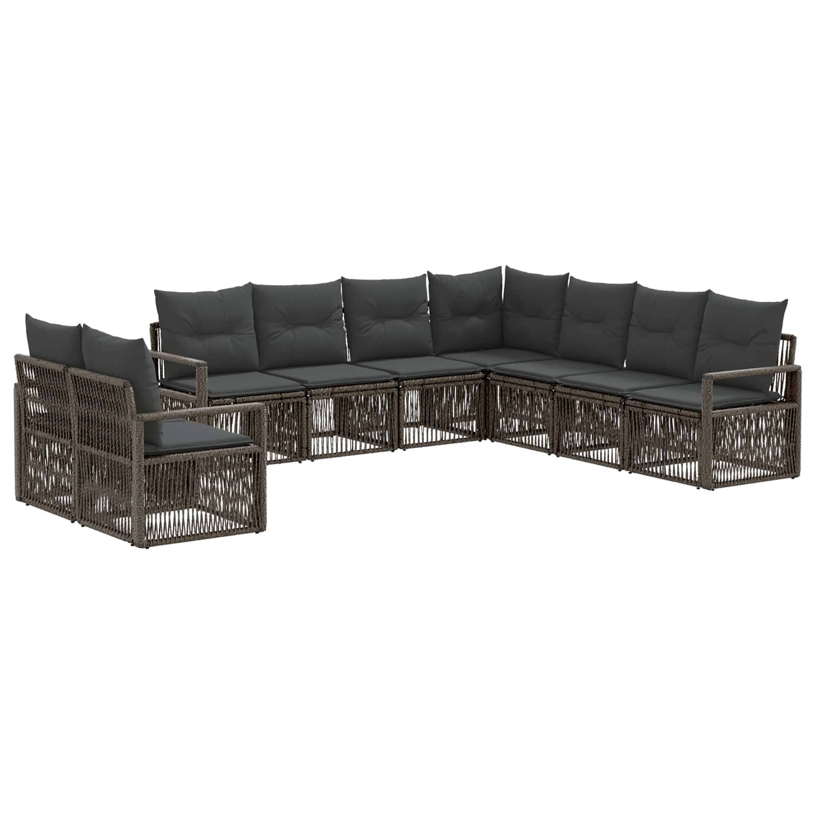 vidaXL Gartensofa-set 9 pcs Grau Poly-Rattan