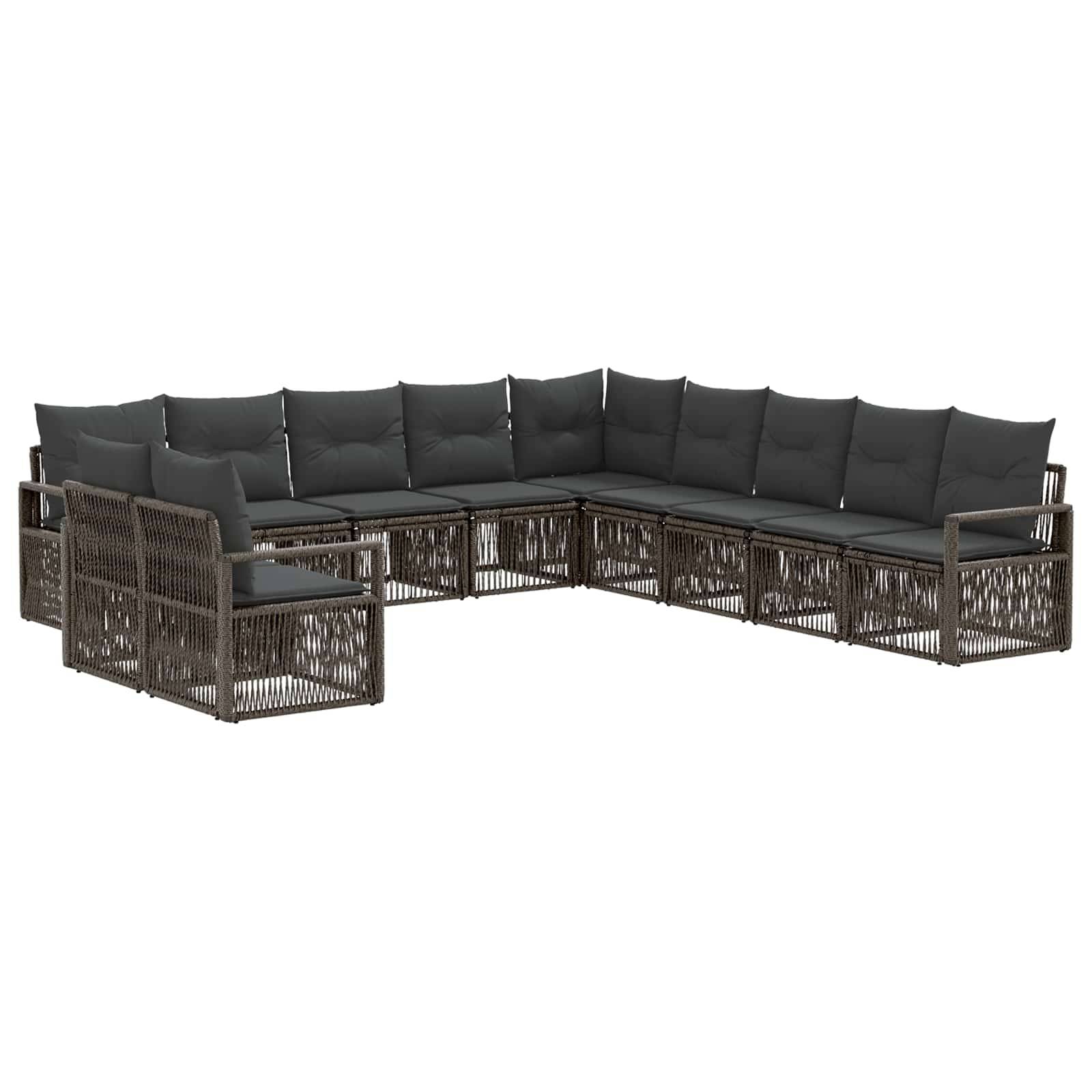 vidaXL Gartensofa-set 11 pcs Grau Poly-Rattan