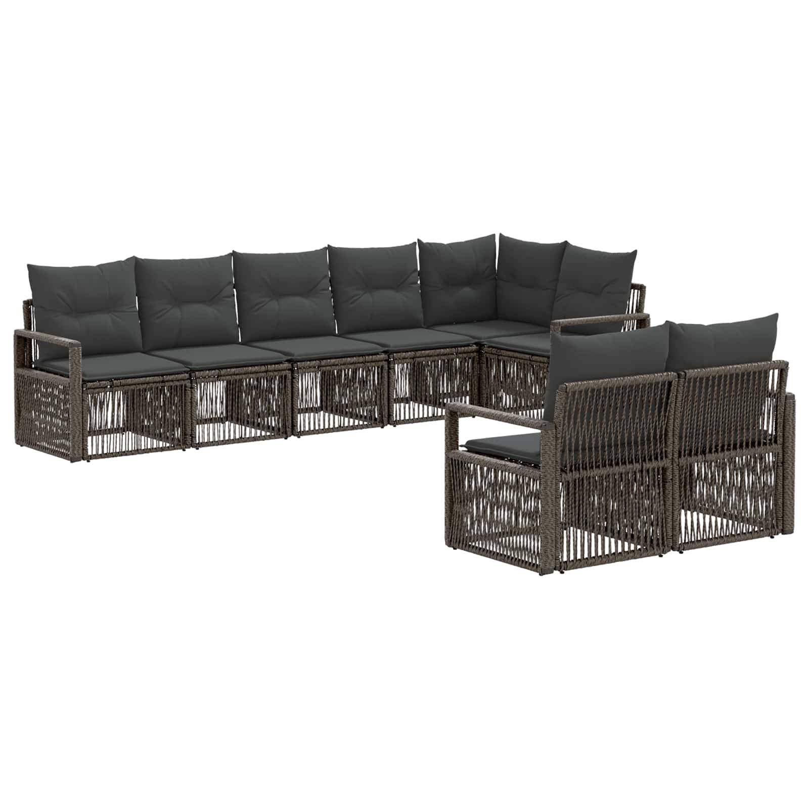 vidaXL Gartensofa-set 8 pcs Grau Poly-Rattan