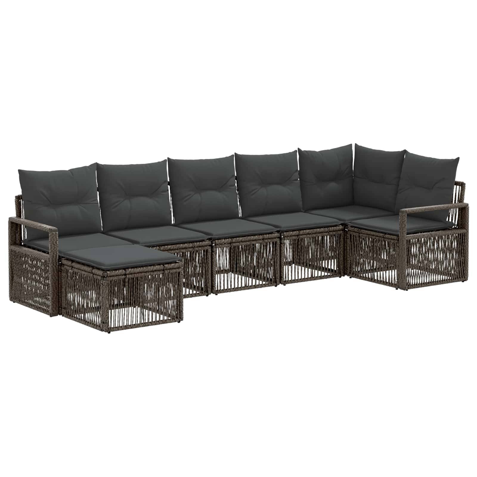 vidaXL Gartensofa-set 7 pcs Grau Poly-Rattan