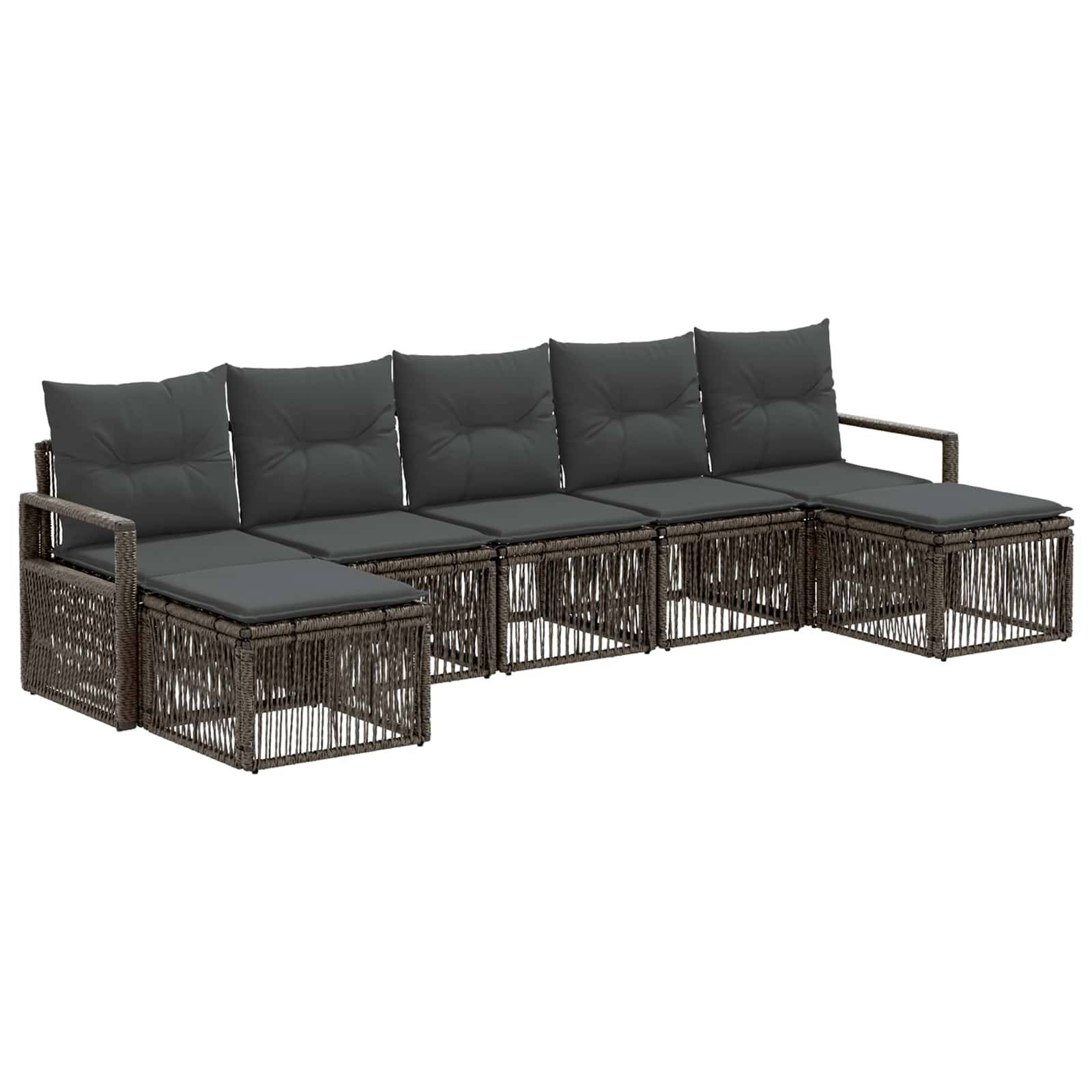 vidaXL Gartensofa-set 7 pcs Grau Poly-Rattan