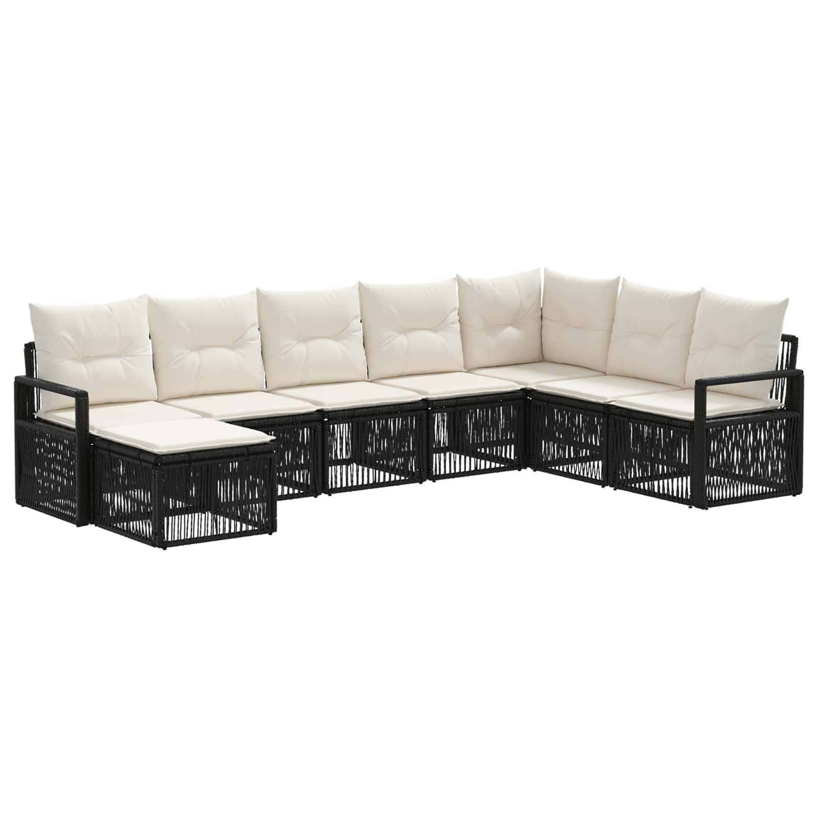 vidaXL Gartensofa-set 8 pcs Schwarz Poly-Rattan