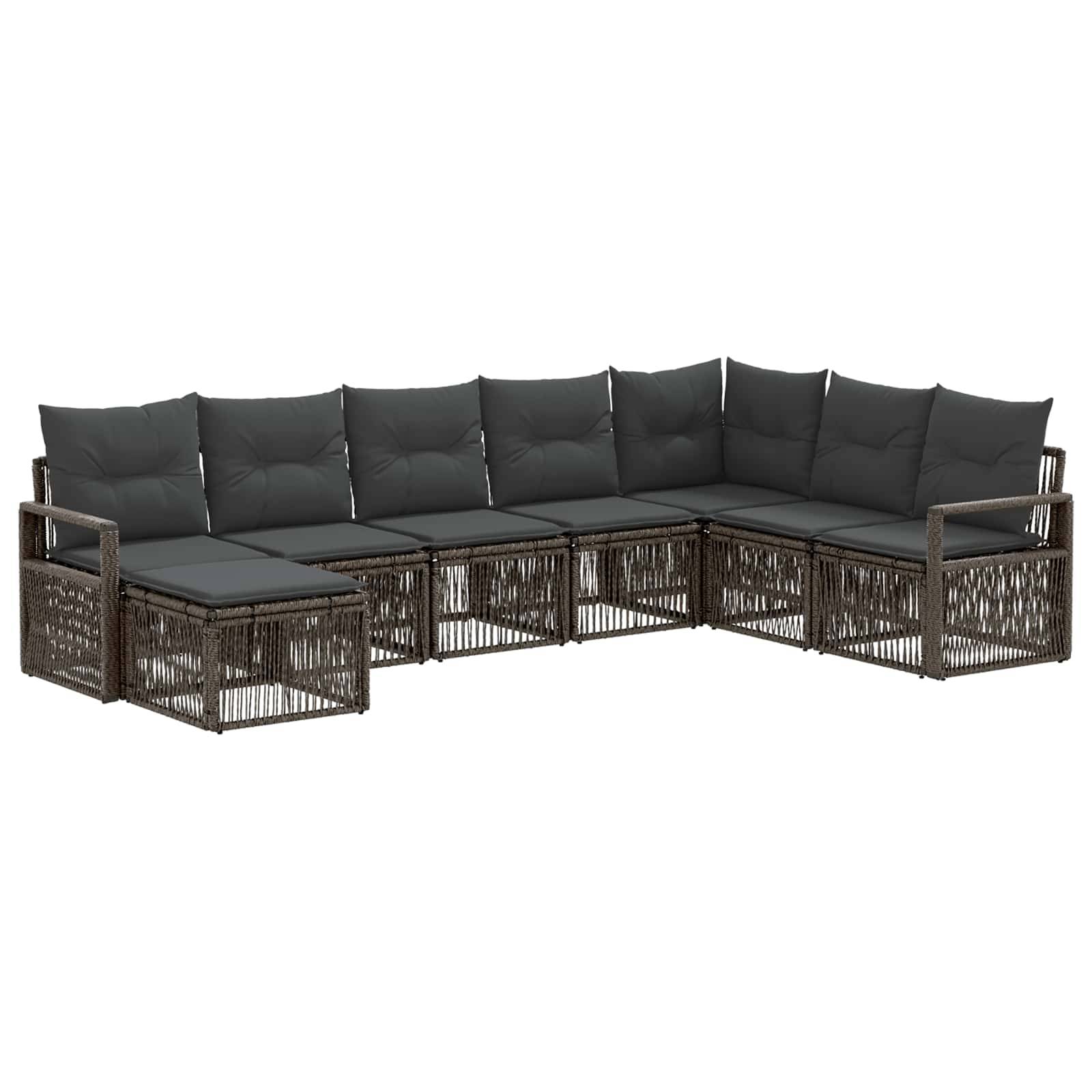 vidaXL Gartensofa-set 8 pcs Grau Poly-Rattan