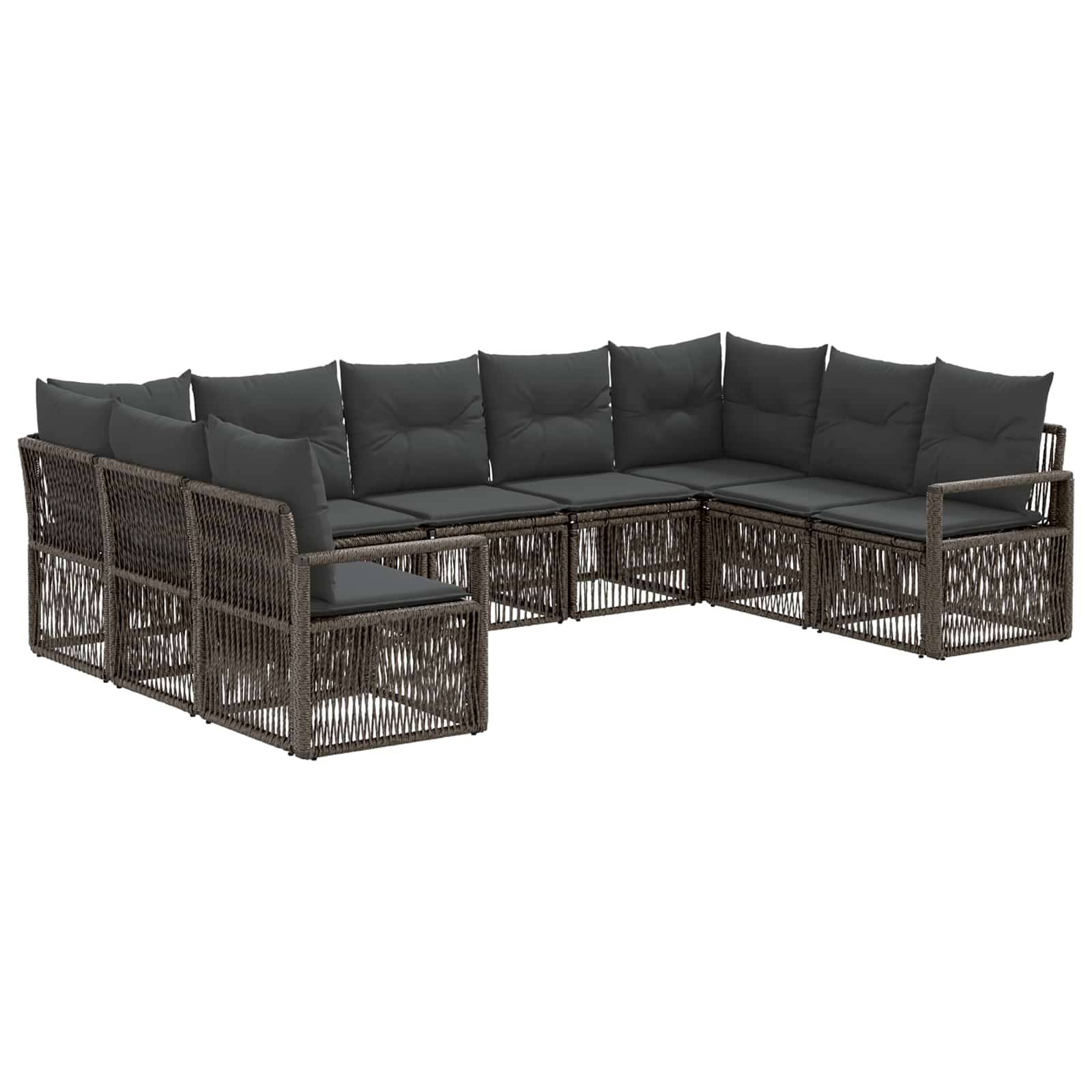 vidaXL Gartensofa-set 9 pcs Grau Poly-Rattan
