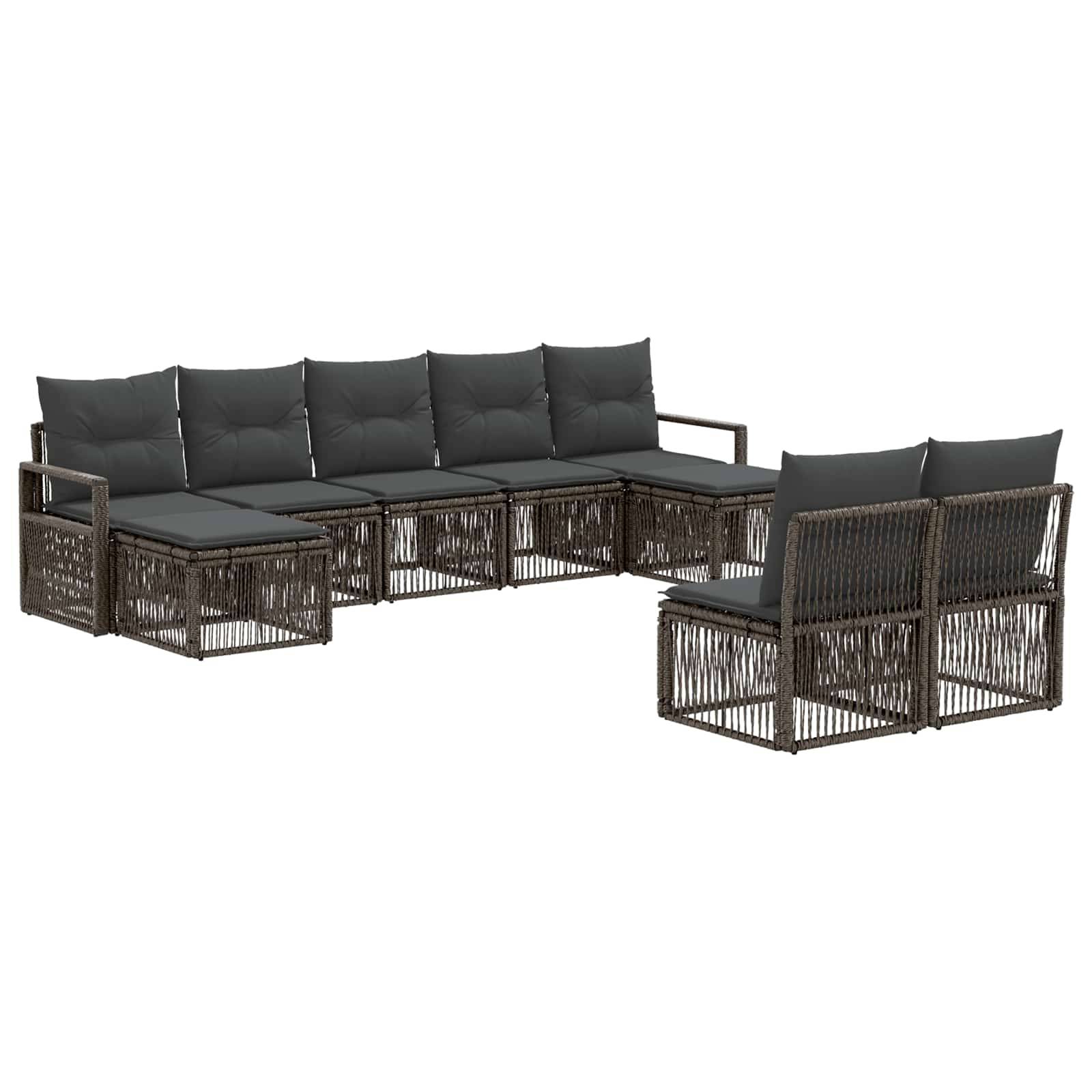 vidaXL Gartensofa-set 9 pcs Grau Poly-Rattan