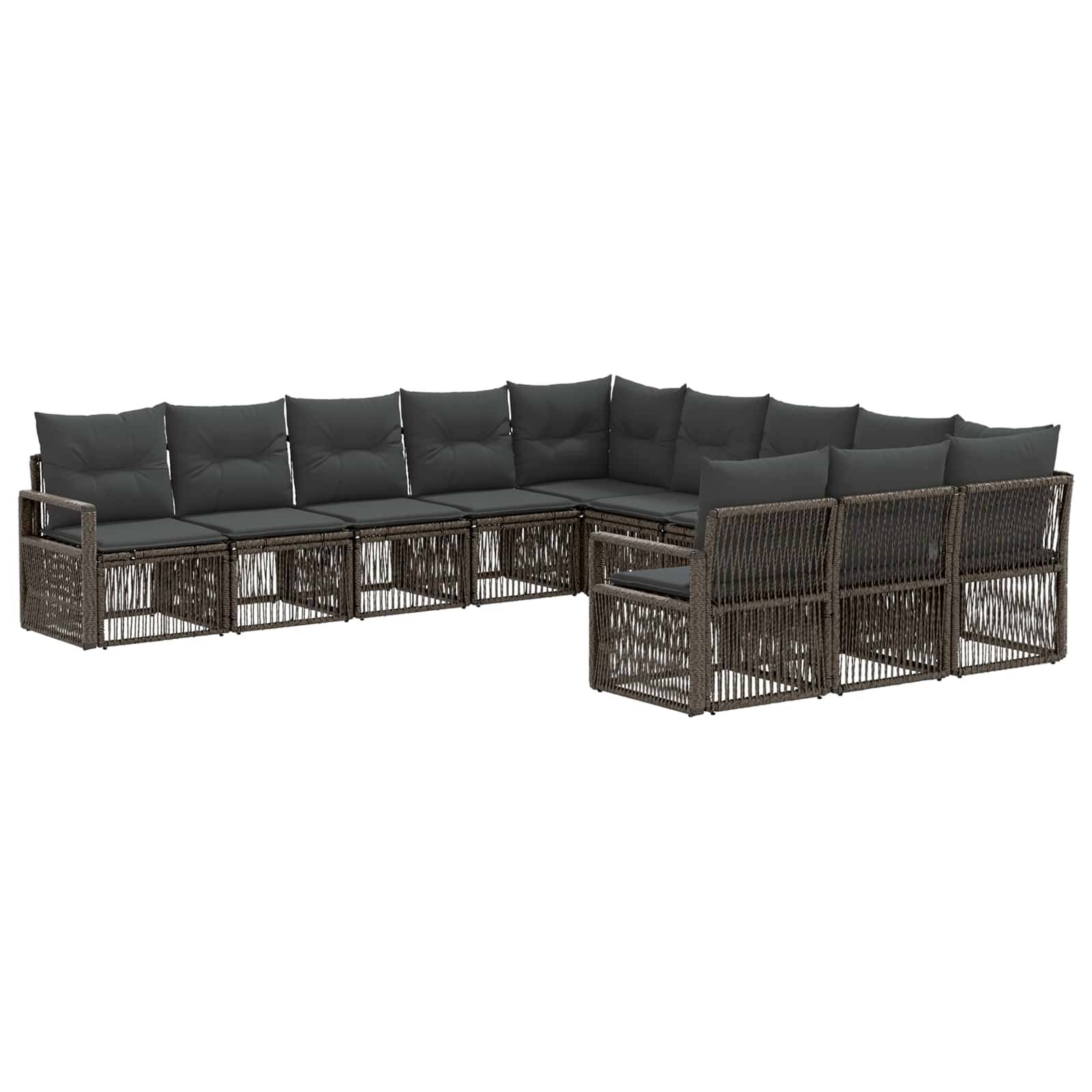 vidaXL Gartensofa-set 11 pcs Grau Poly-Rattan