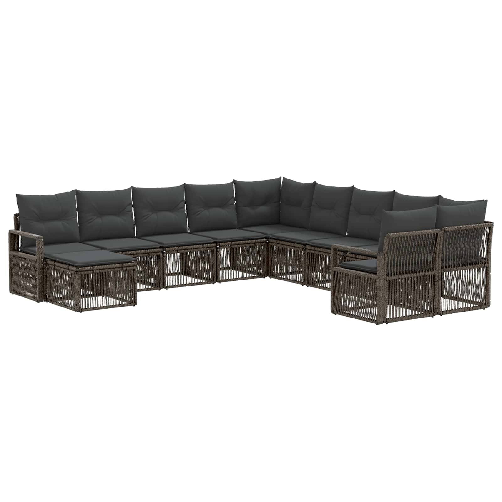 vidaXL Gartensofa-set 11 pcs Grau Poly-Rattan