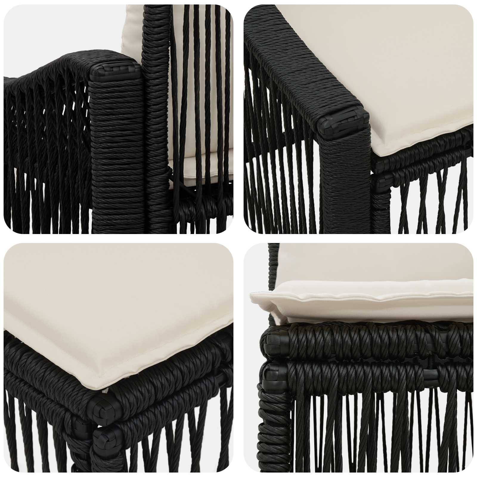 vidaXL Gartensofa-set 12 pcs Schwarz Poly-Rattan