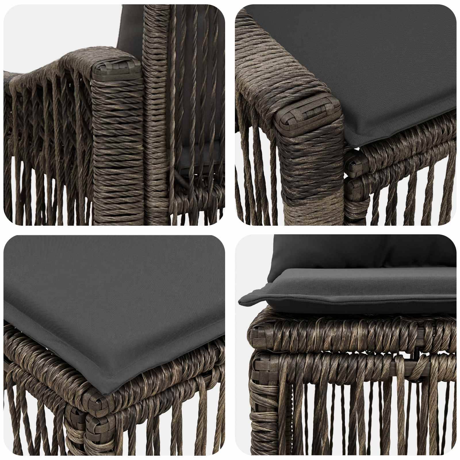 vidaXL Gartensofa-set 8 pcs Grau Poly-Rattan
