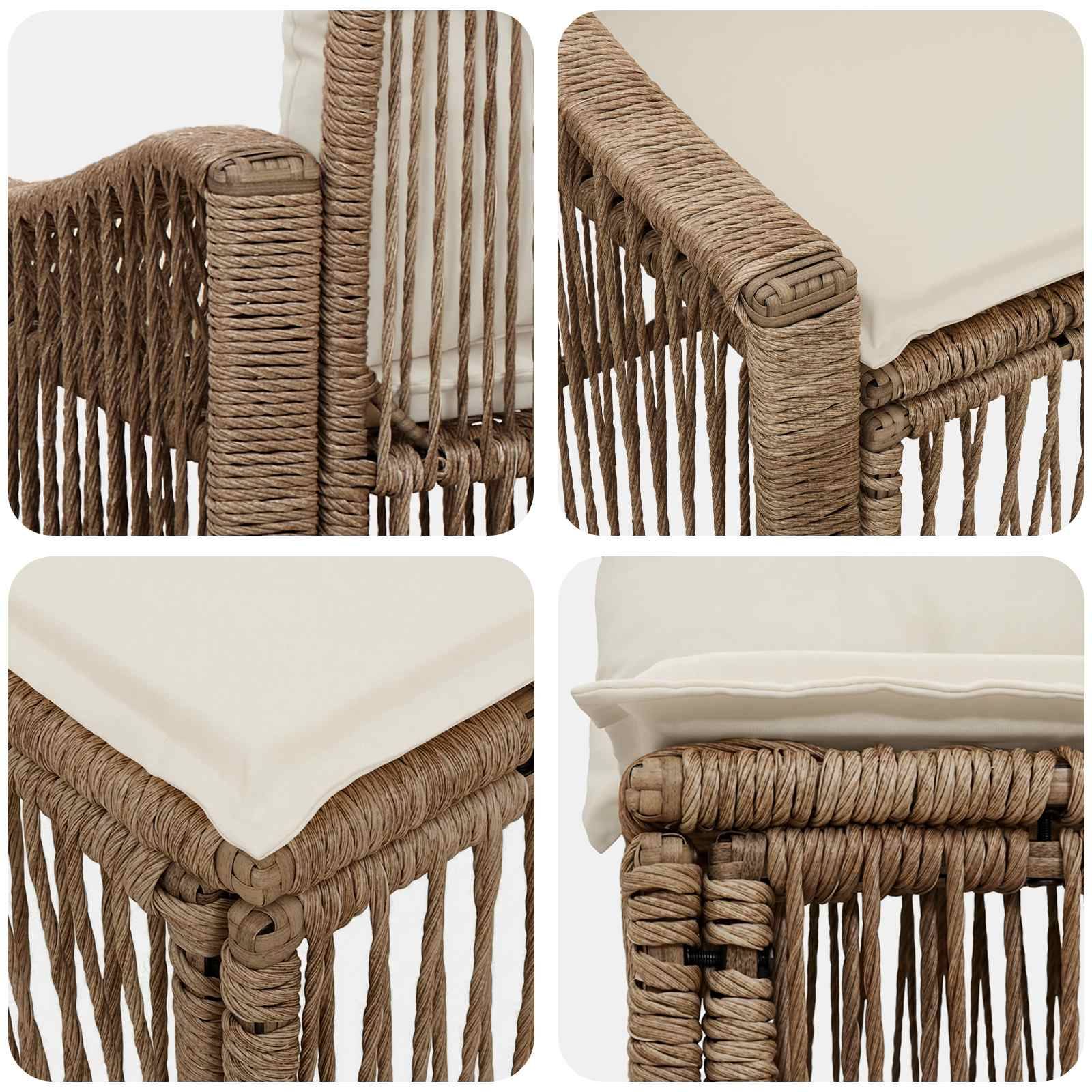 vidaXL Gartensofa-set 3 pcs Beige Poly-Rattan