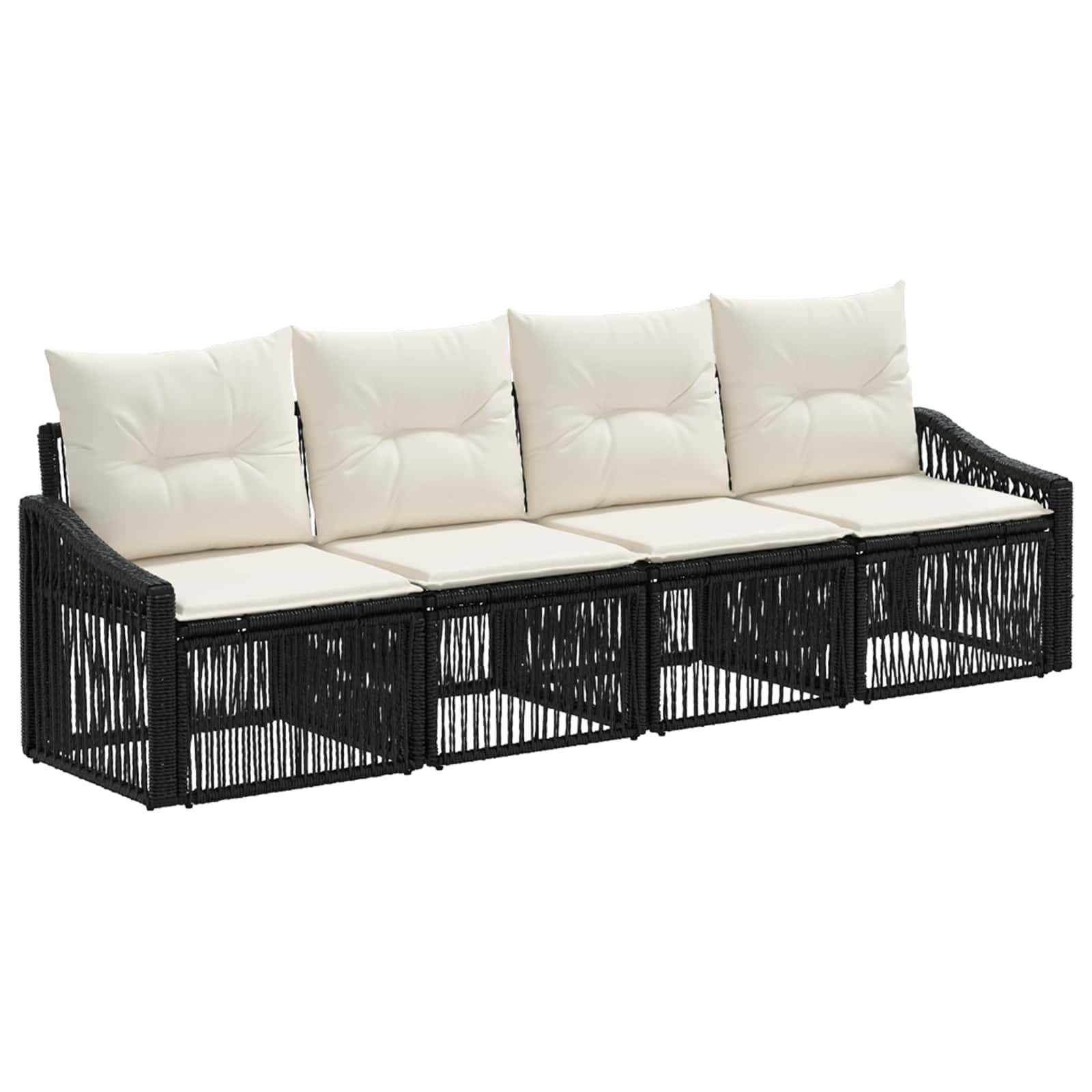 vidaXL Gartensofa-set 4 pcs Schwarz Poly-Rattan