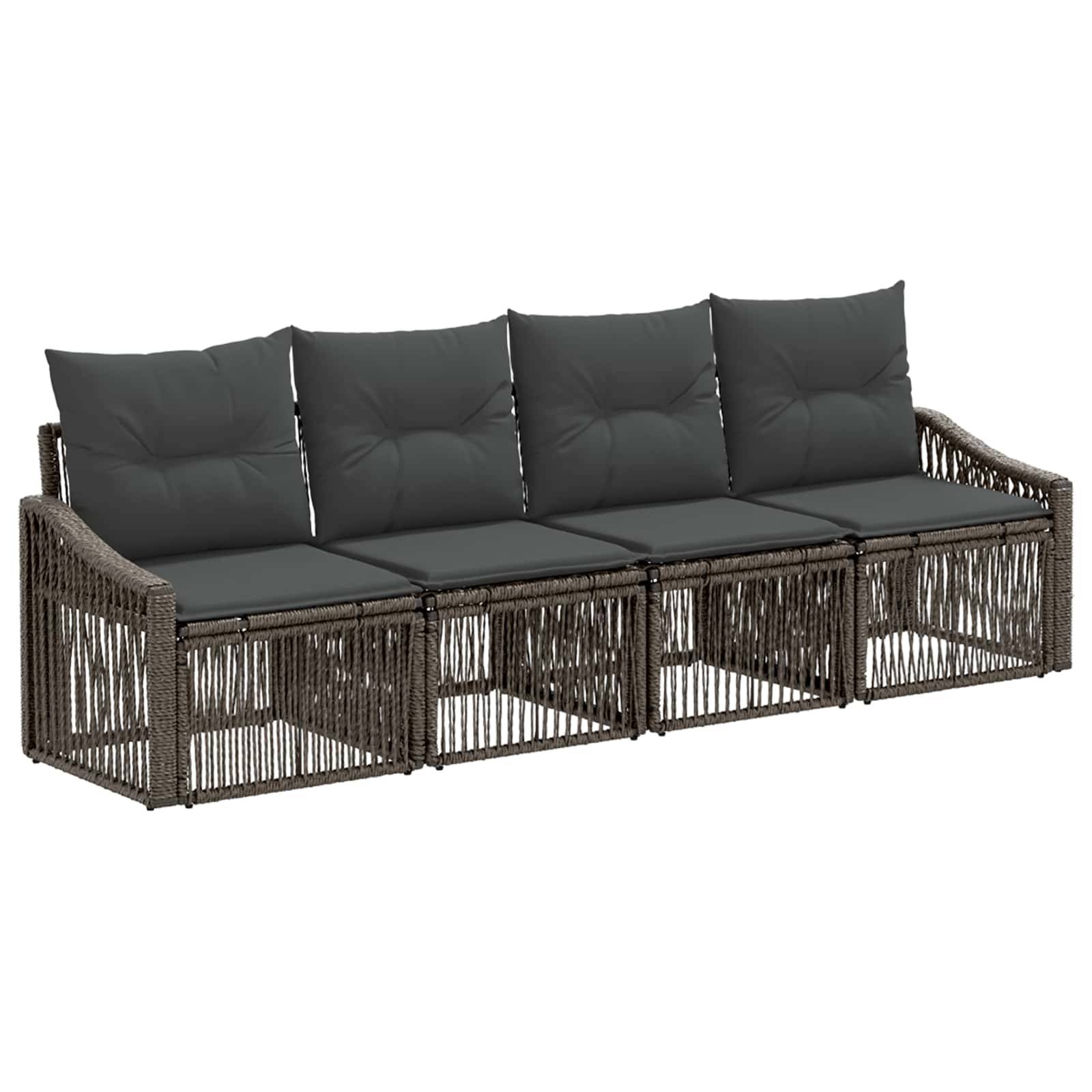 vidaXL Gartensofa-set 4 pcs Grau Poly-Rattan