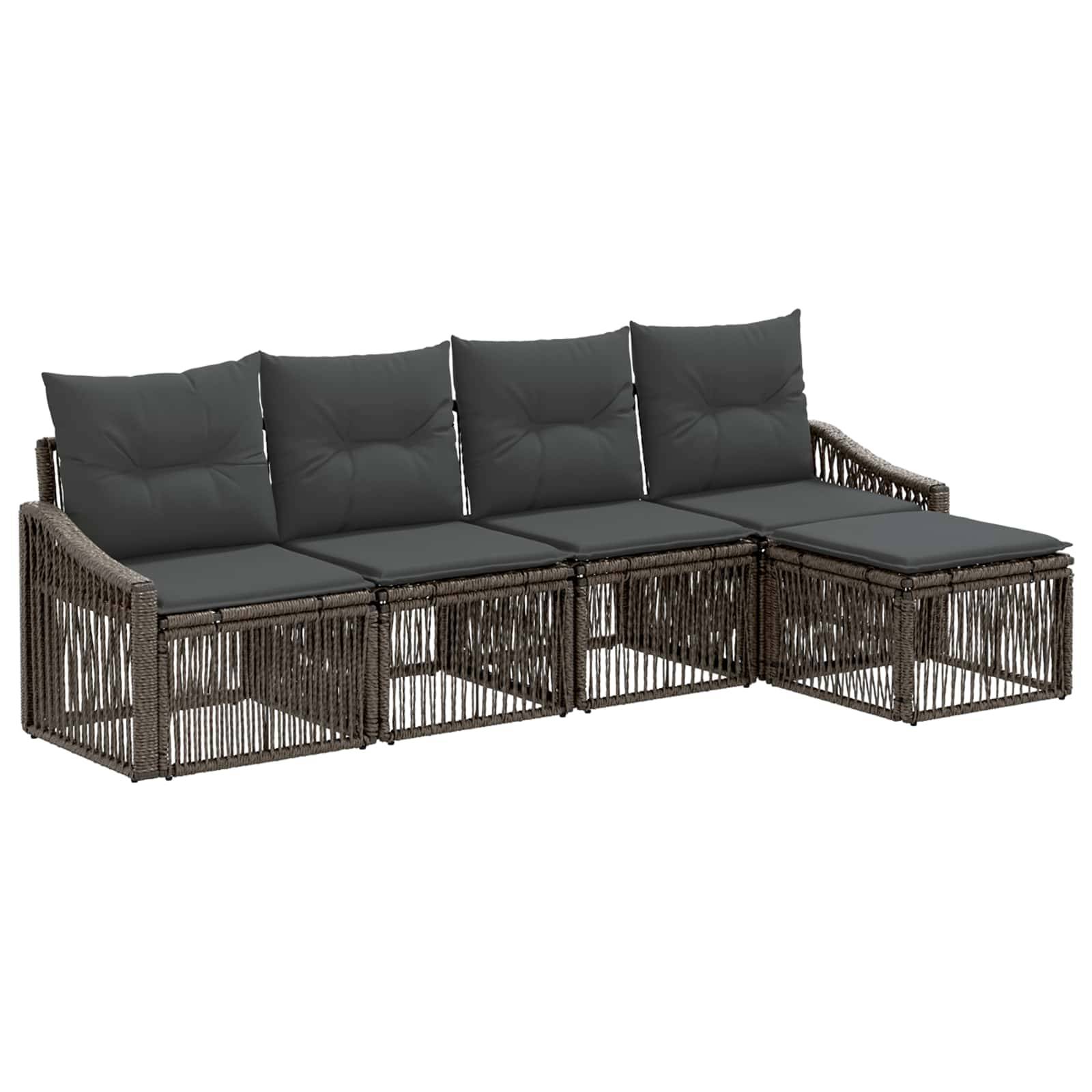 vidaXL Gartensofa-set 5 pcs Grau Poly-Rattan