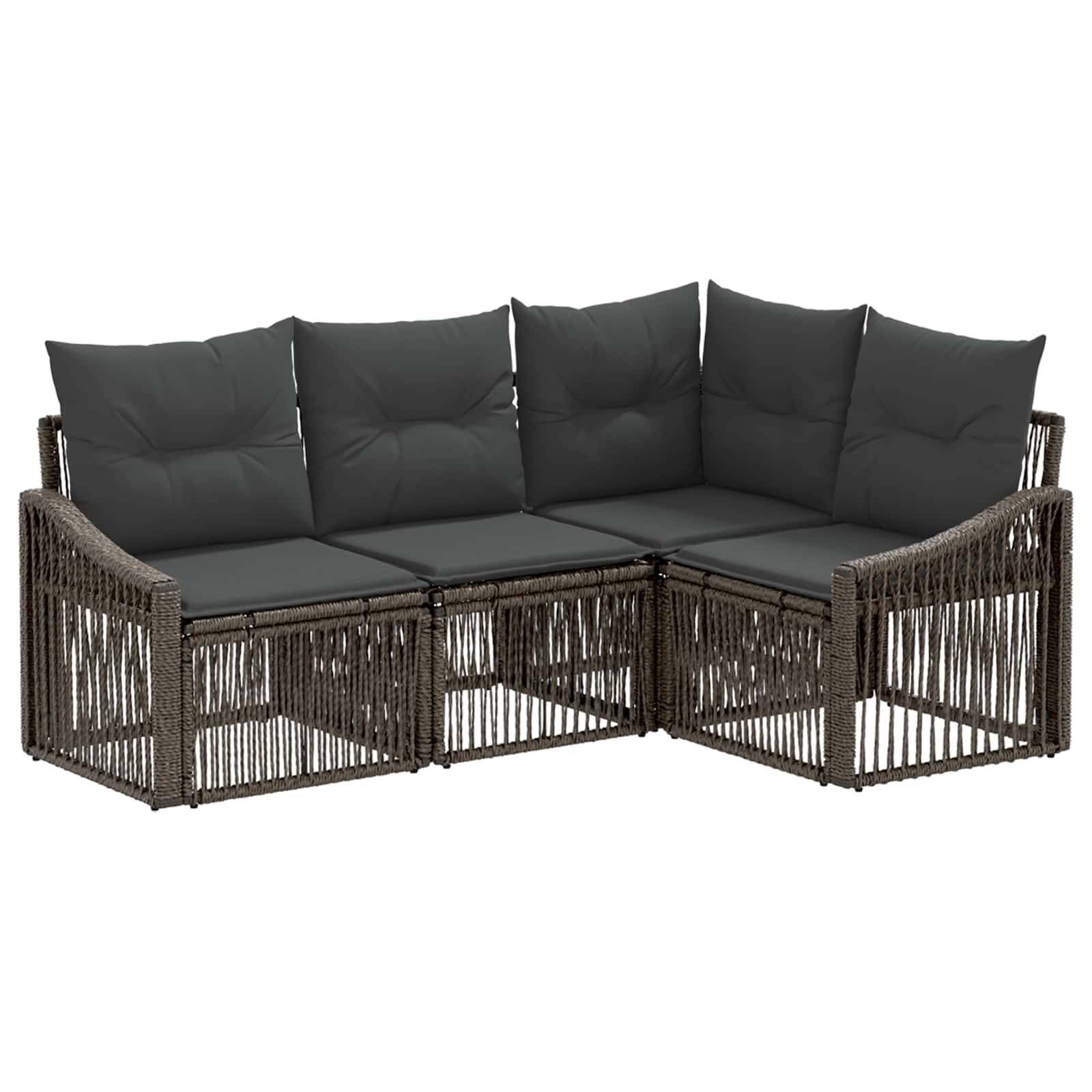 vidaXL Gartensofa-set 4 pcs Grau Poly-Rattan