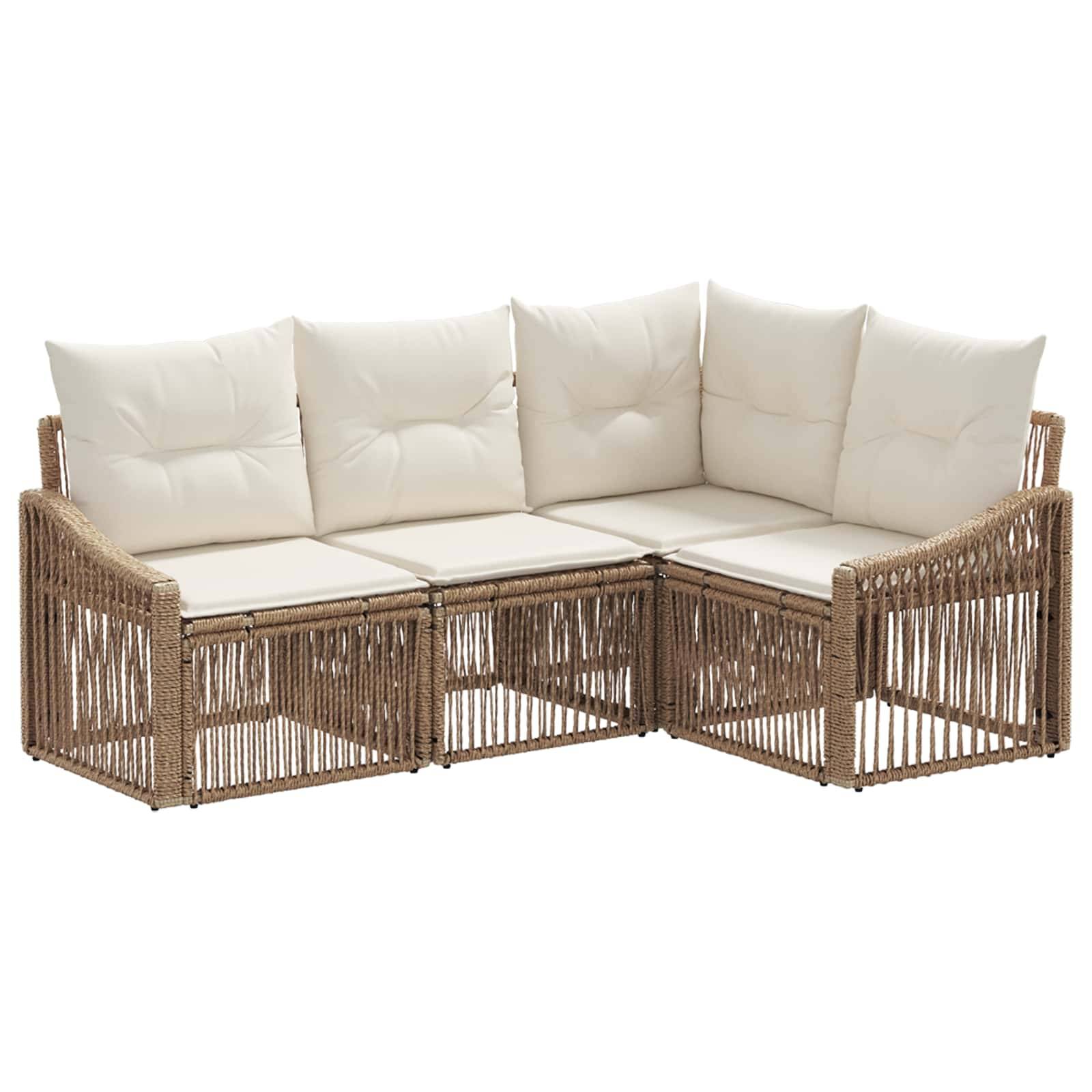 vidaXL Gartensofa-set 4 pcs Beige Poly-Rattan