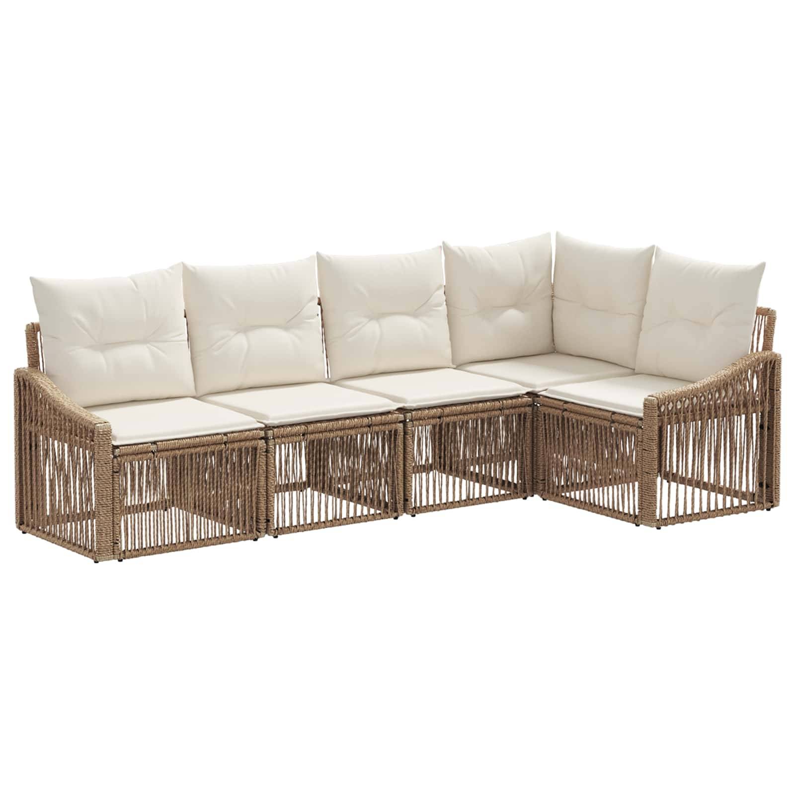 vidaXL Gartensofa-set 5 pcs Beige Poly-Rattan