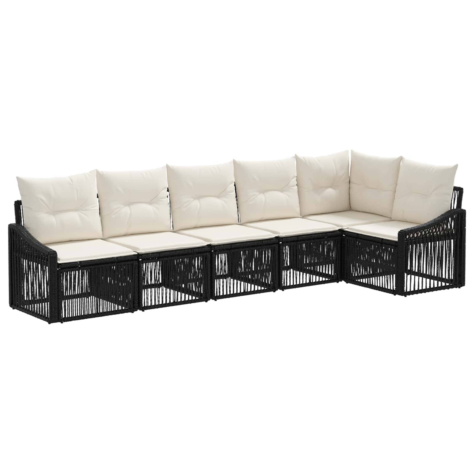 vidaXL Gartensofa-set 6 pcs Schwarz Poly-Rattan