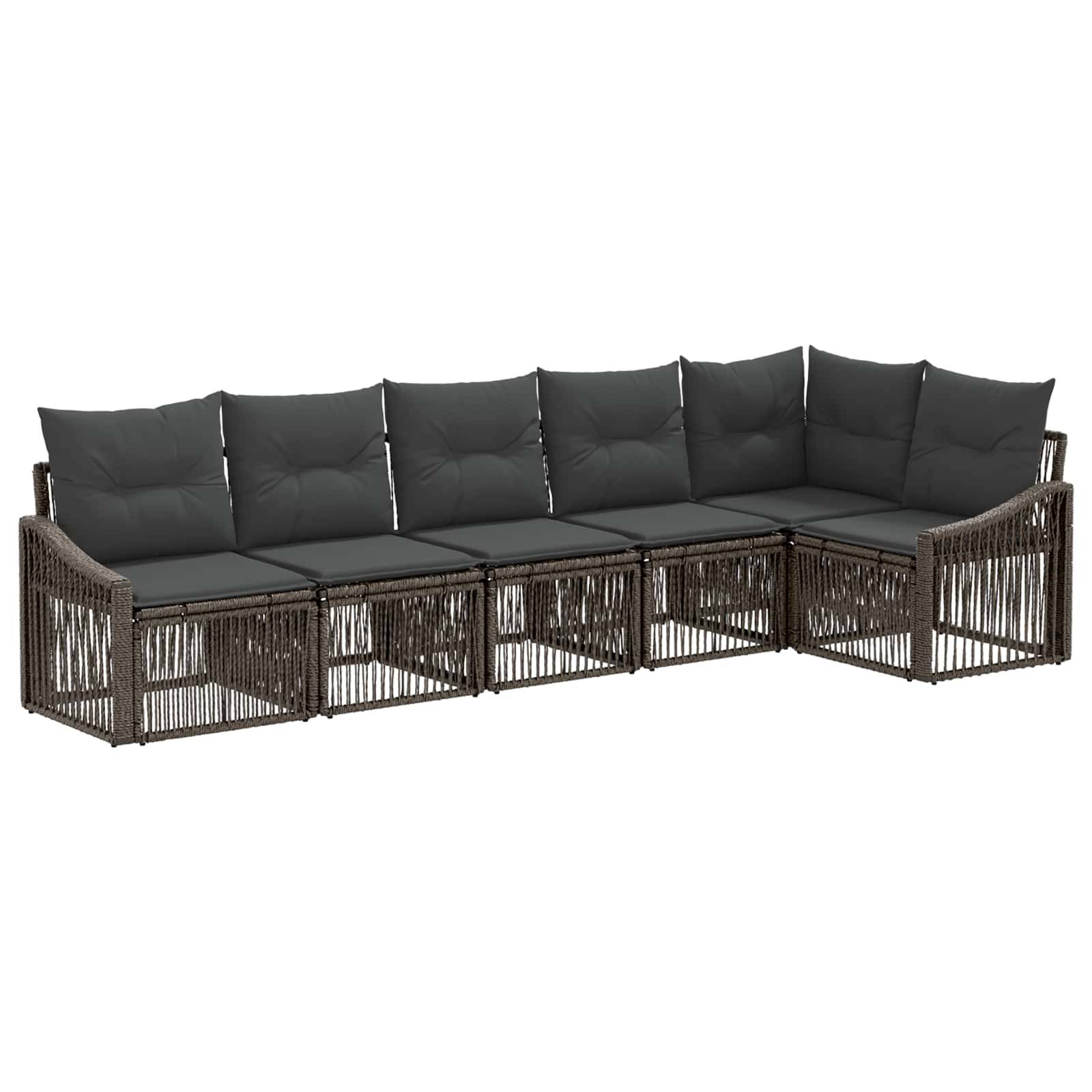 vidaXL Gartensofa-set 6 pcs Grau Poly-Rattan