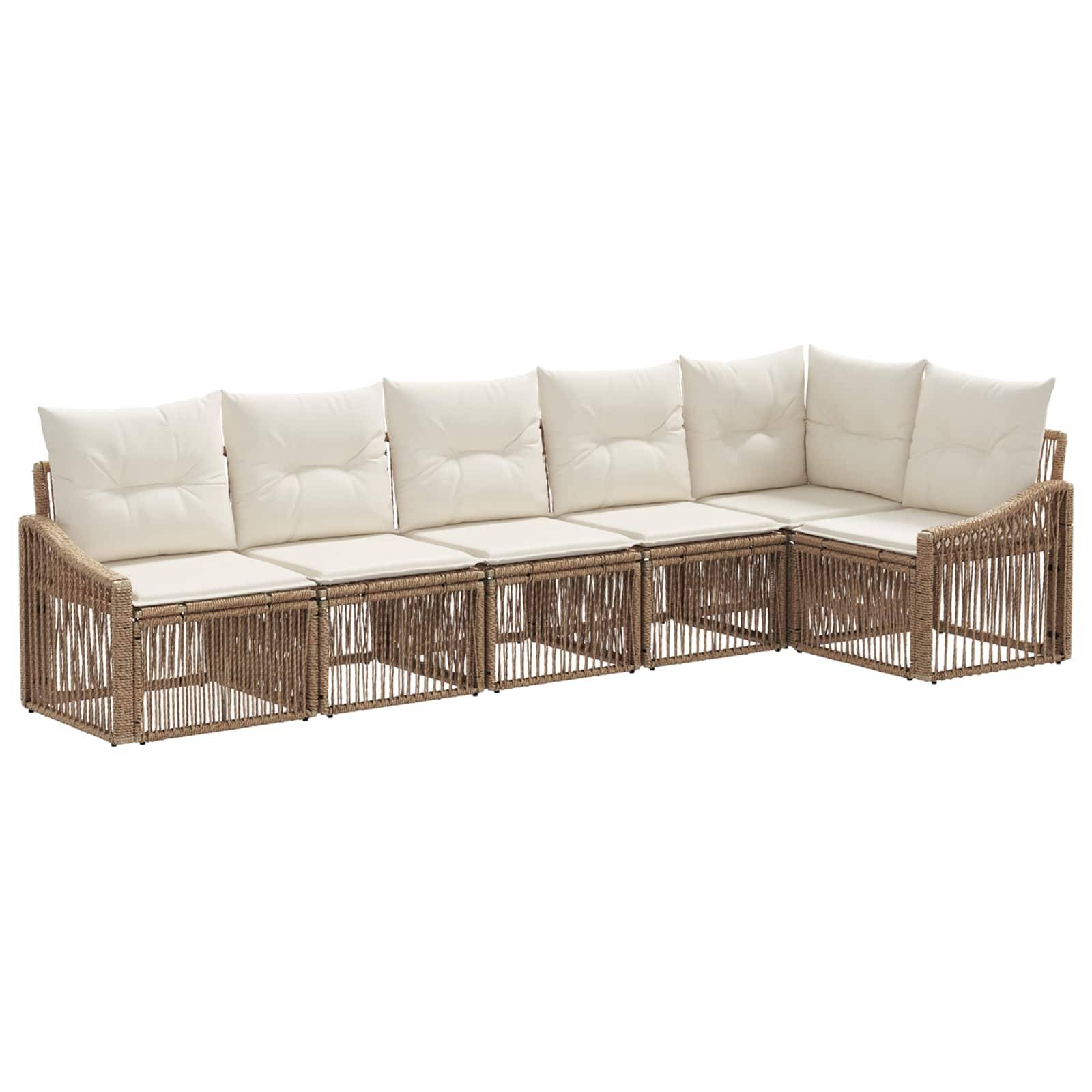 vidaXL Gartensofa-set 6 pcs Beige Poly-Rattan