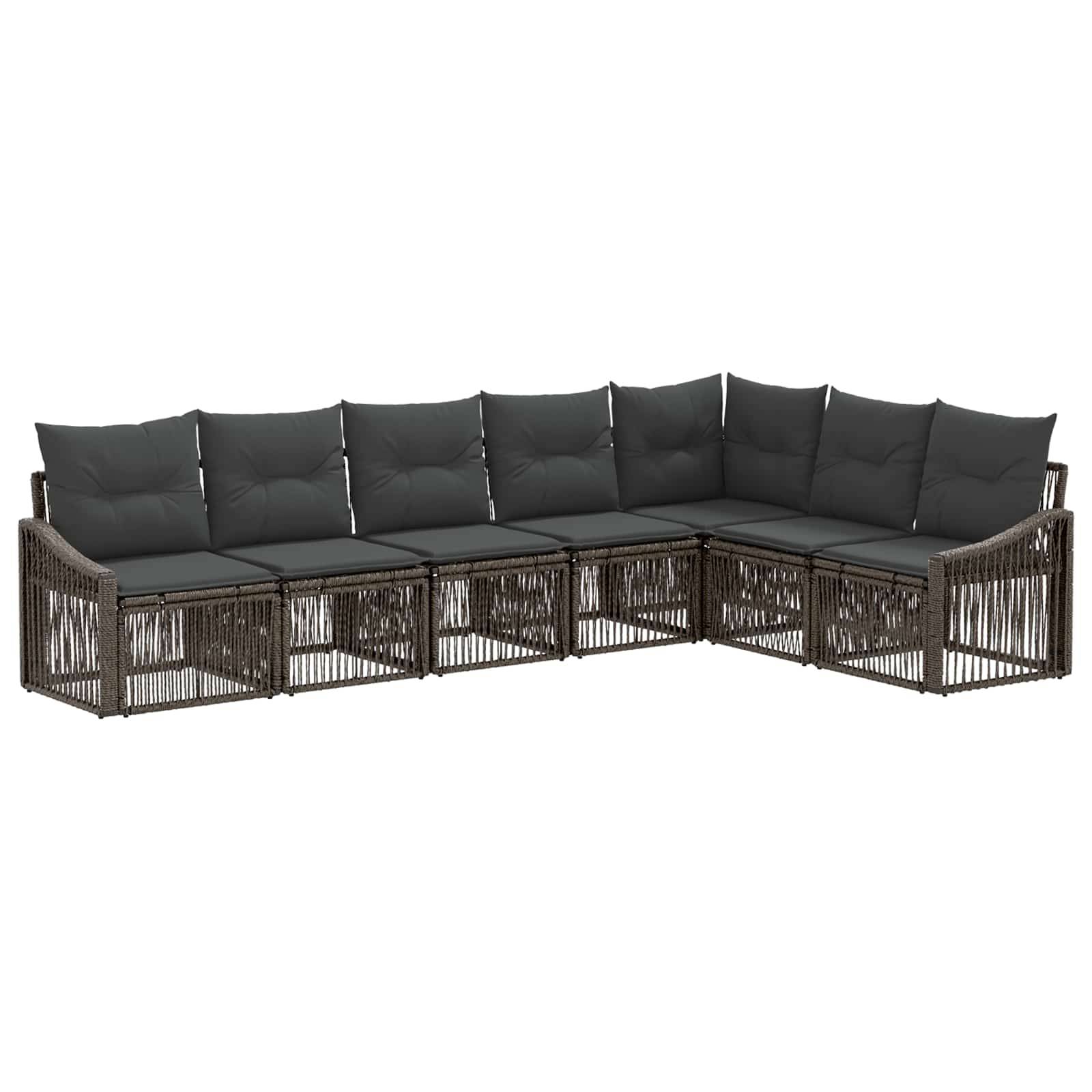 vidaXL Gartensofa-set 7 pcs Grau Poly-Rattan