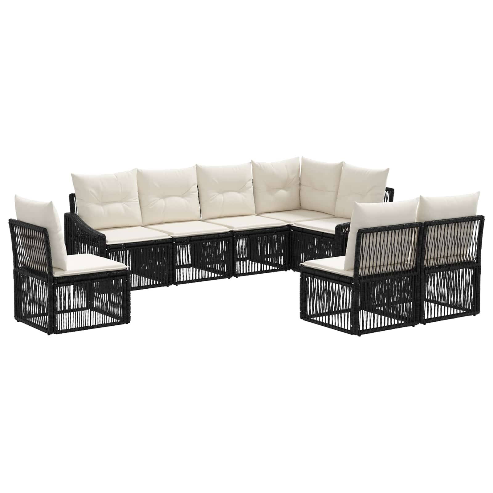 vidaXL Gartensofa-set 8 pcs Schwarz Poly-Rattan