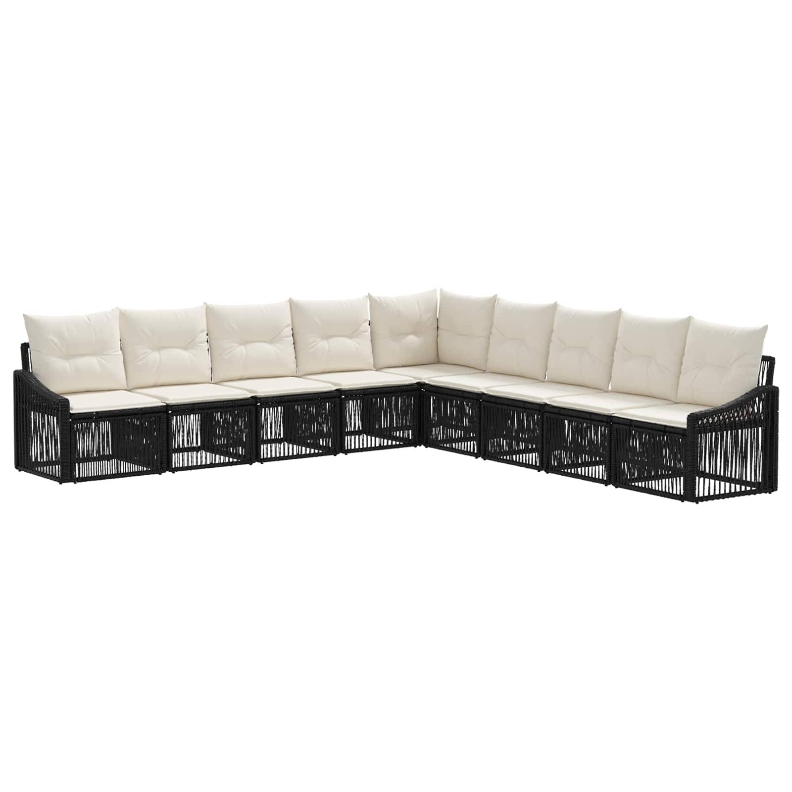 vidaXL Gartensofa-set 9 pcs Schwarz Poly-Rattan