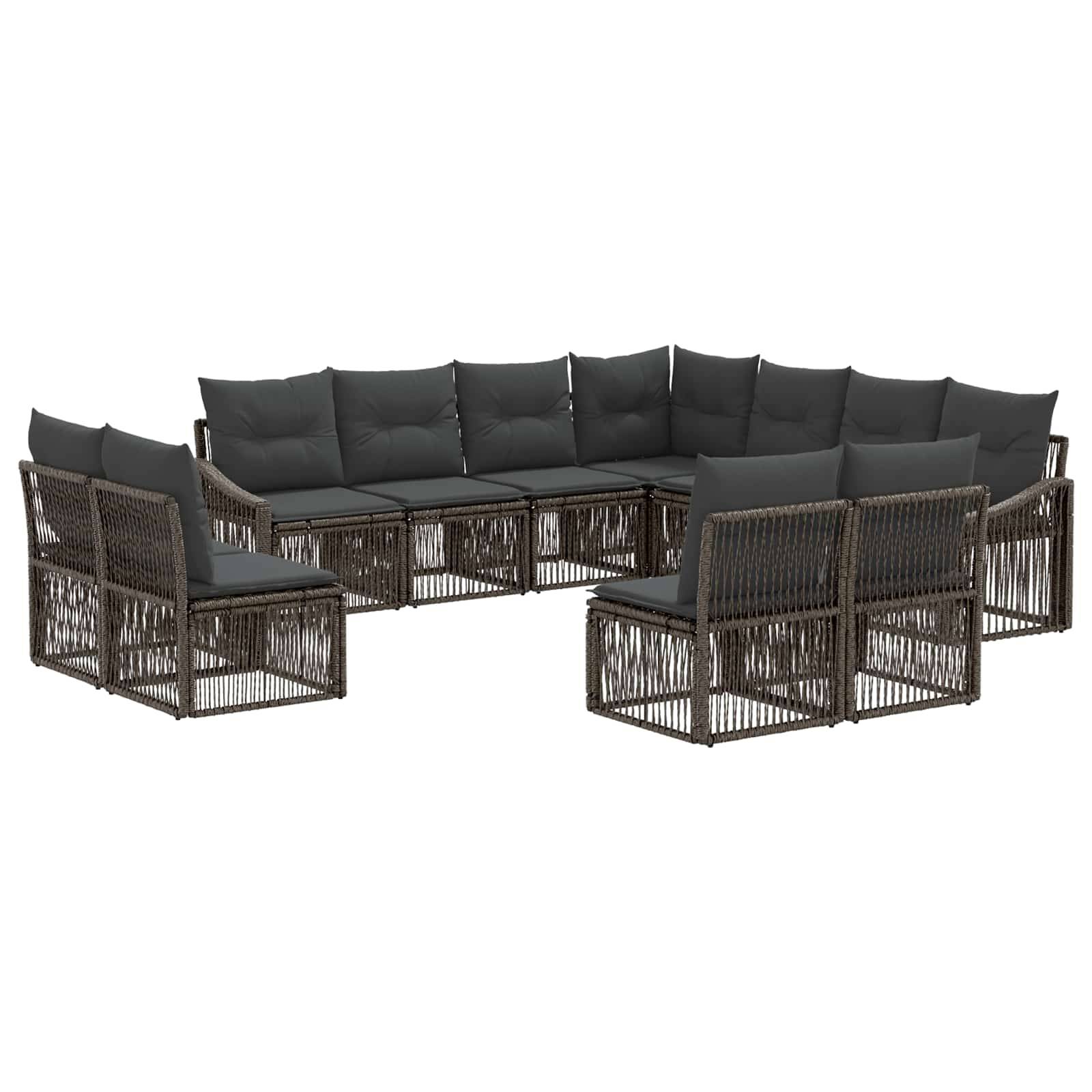 vidaXL Gartensofa-set 11 pcs Grau Poly-Rattan