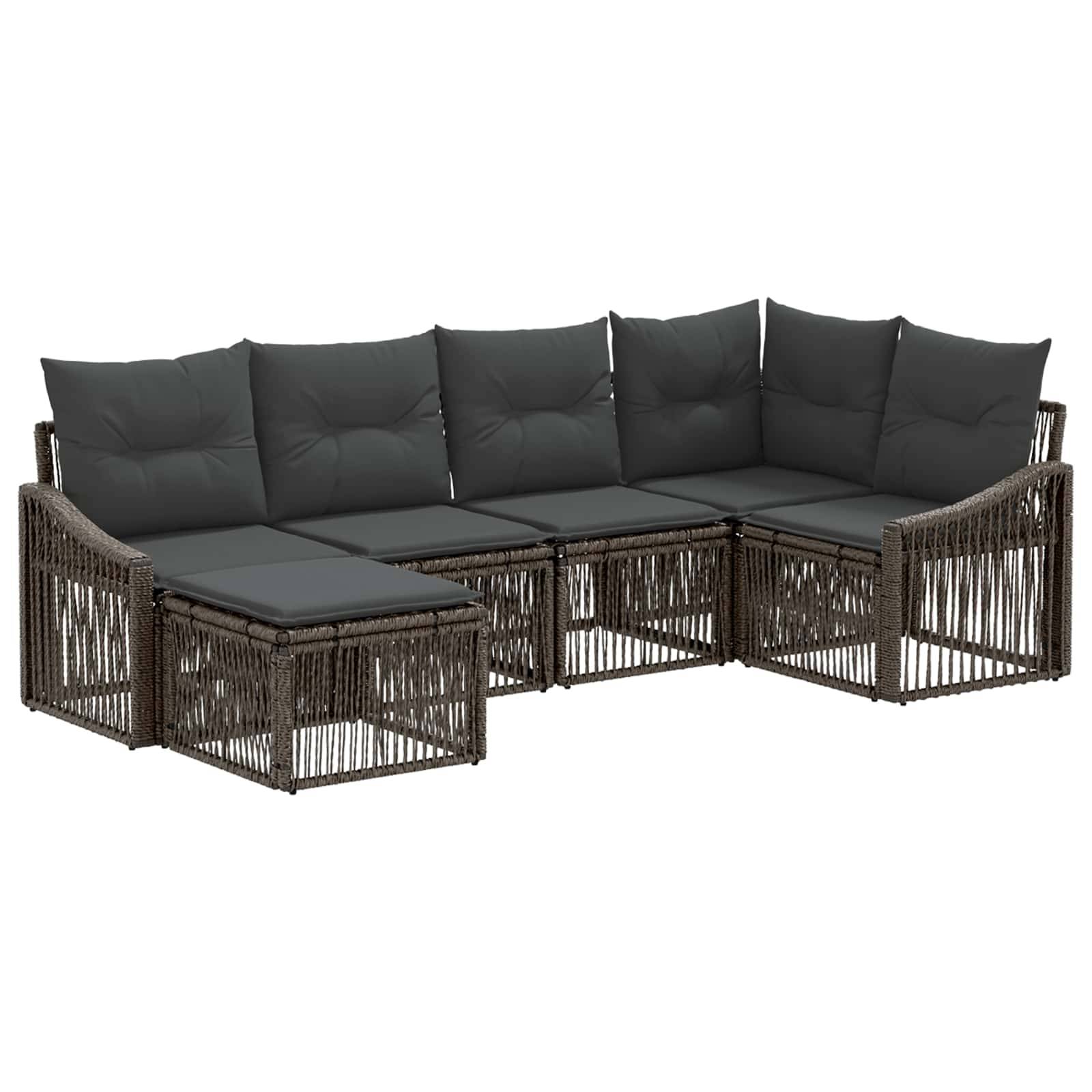vidaXL Gartensofa-set 6 pcs Grau Poly-Rattan