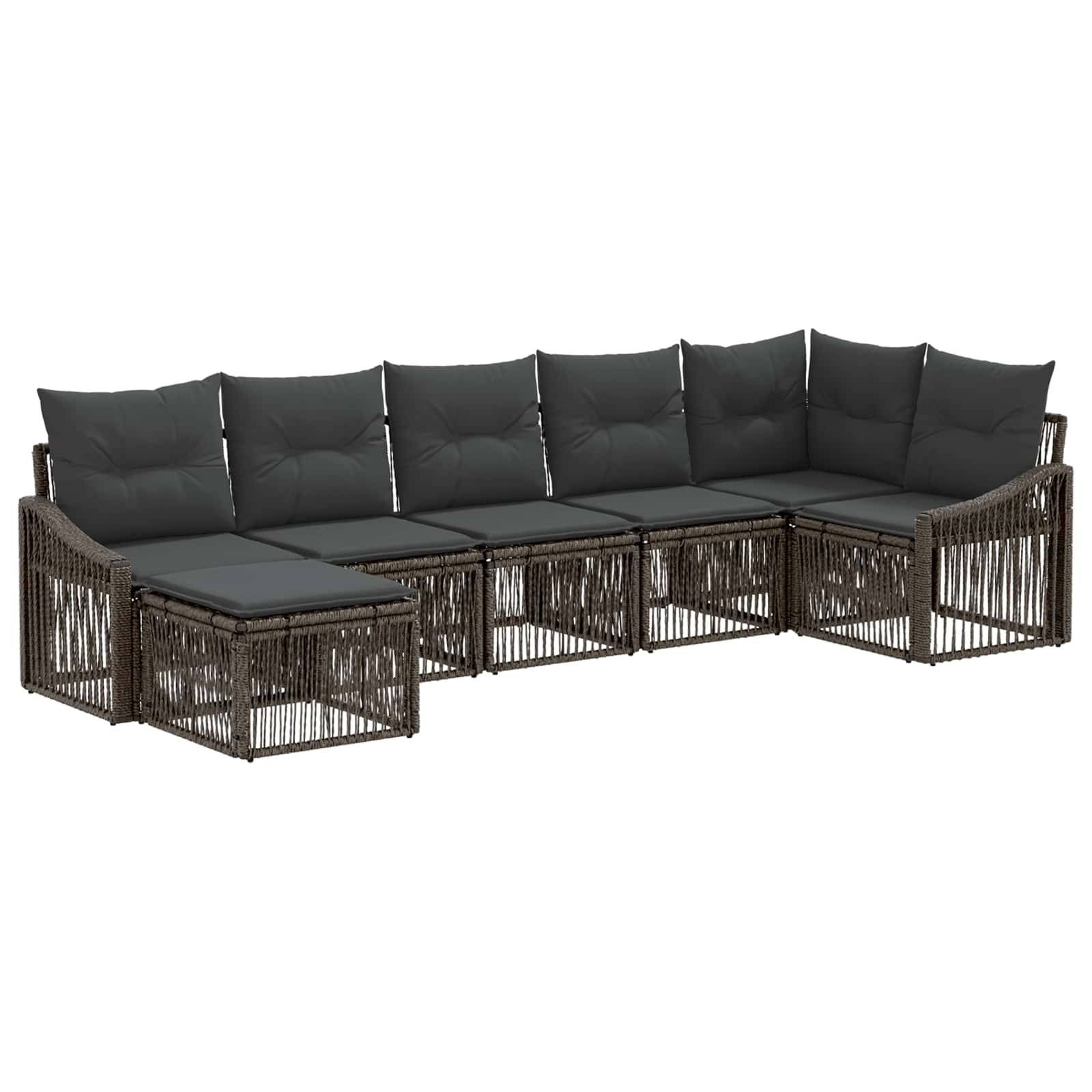 vidaXL Gartensofa-set 7 pcs Grau Poly-Rattan