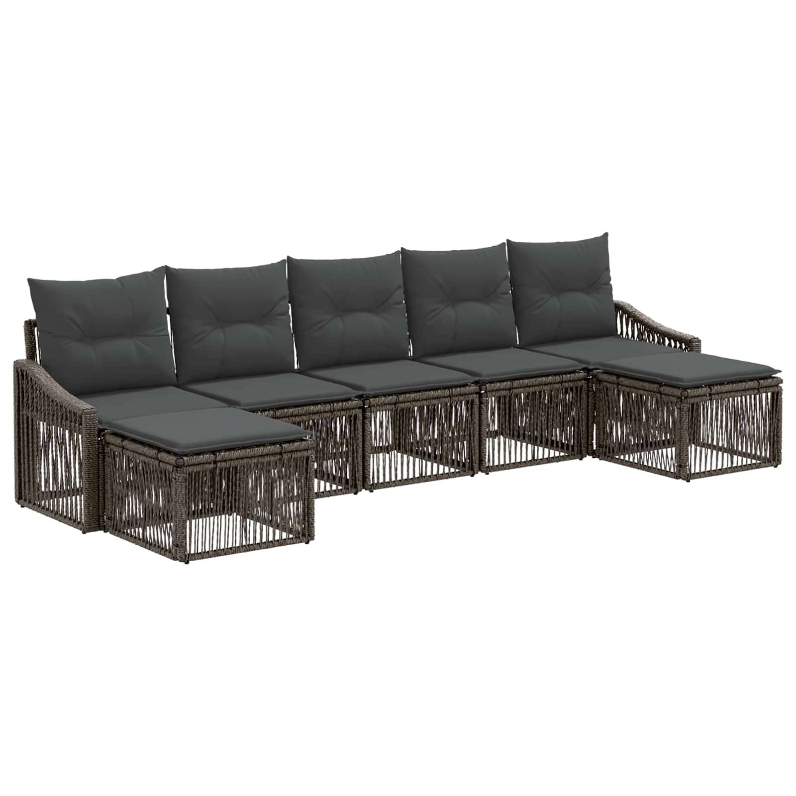 vidaXL Gartensofa-set 7 pcs Grau Poly-Rattan