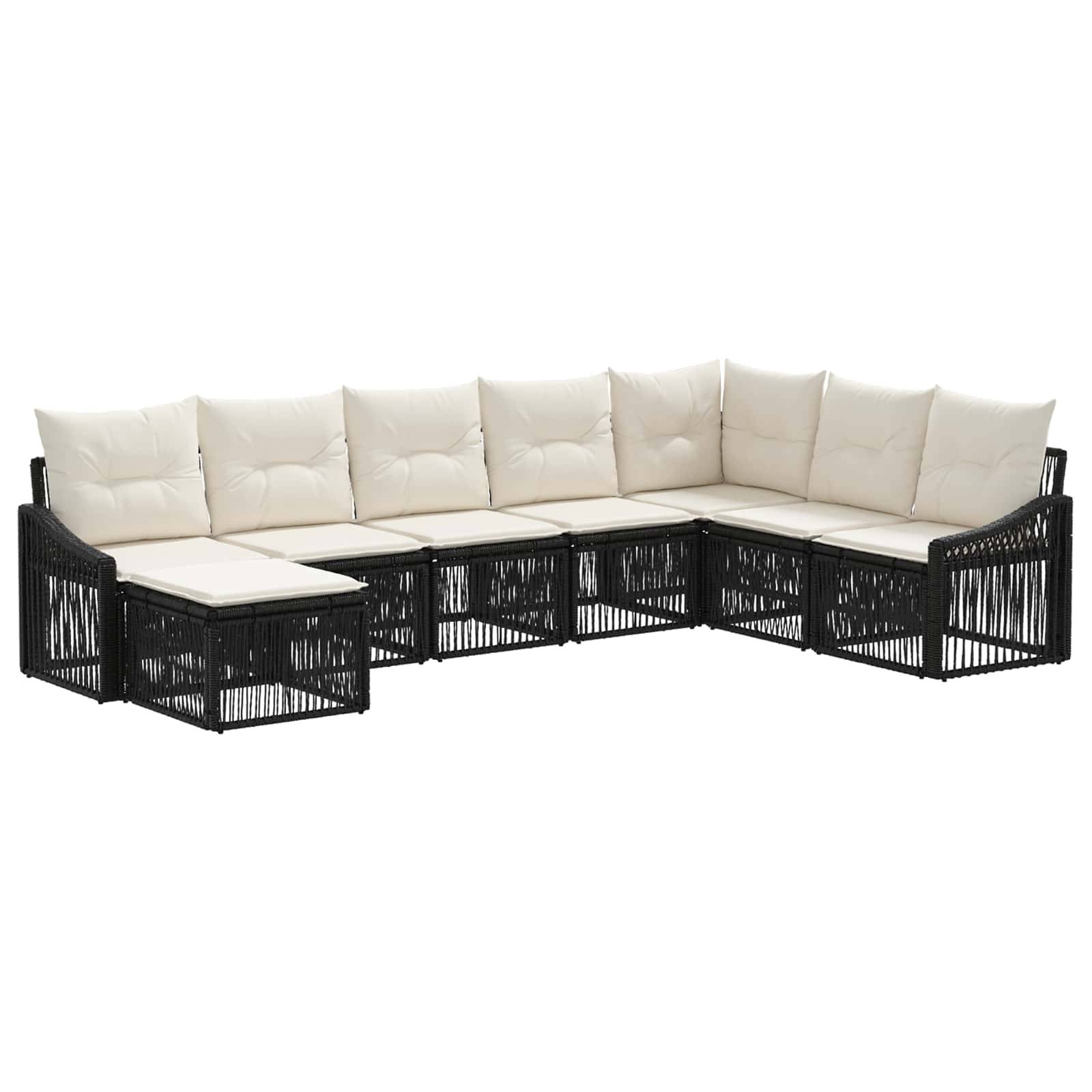 vidaXL Gartensofa-set 8 pcs Schwarz Poly-Rattan