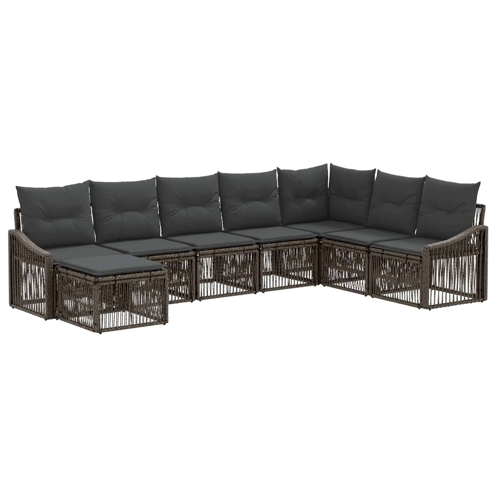 vidaXL Gartensofa-set 8 pcs Grau Poly-Rattan