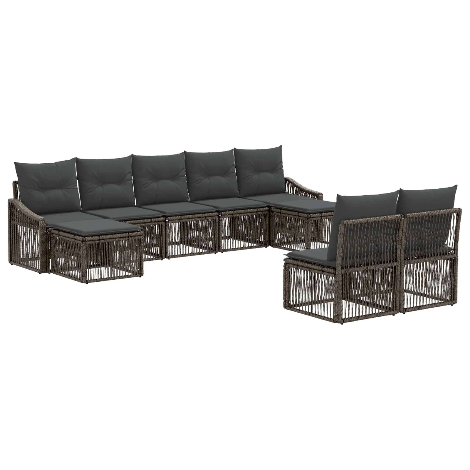 vidaXL Gartensofa-set 9 pcs Grau Poly-Rattan