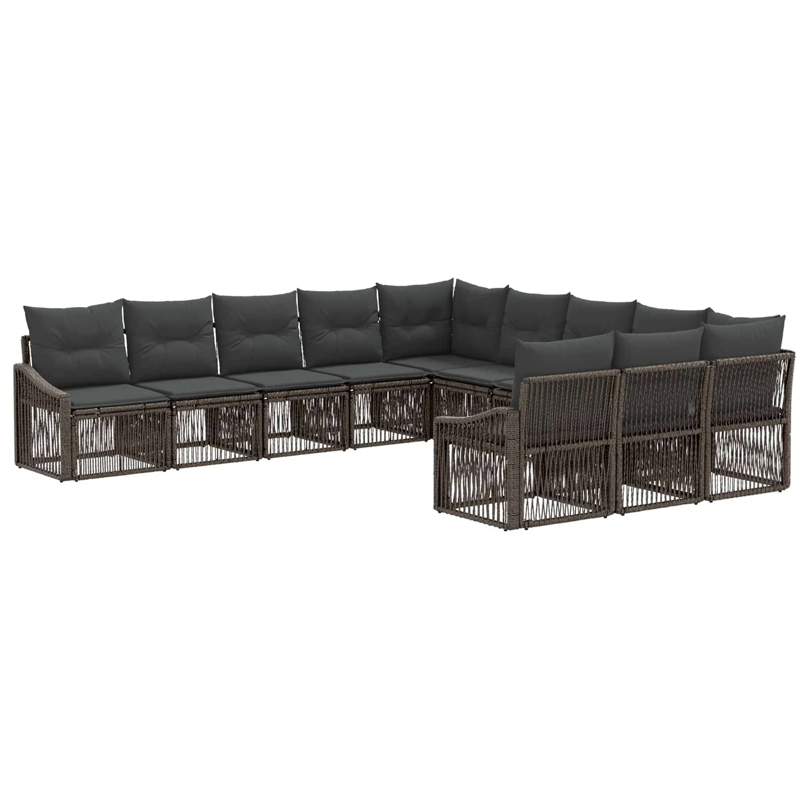 vidaXL Gartensofa-set 11 pcs Grau Poly-Rattan