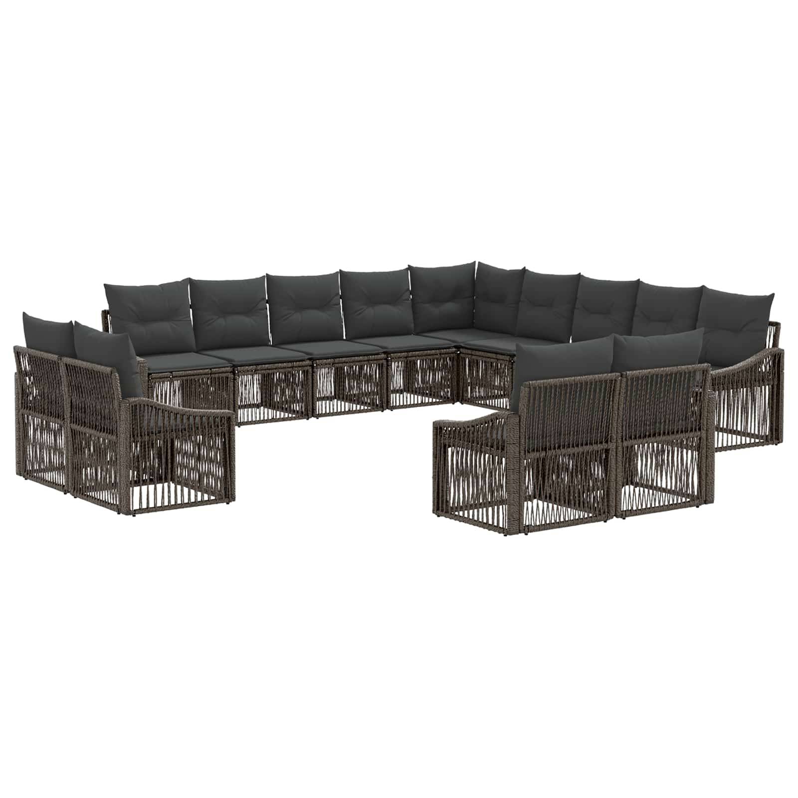 vidaXL Gartensofa-set 13 pcs Grau Poly-Rattan