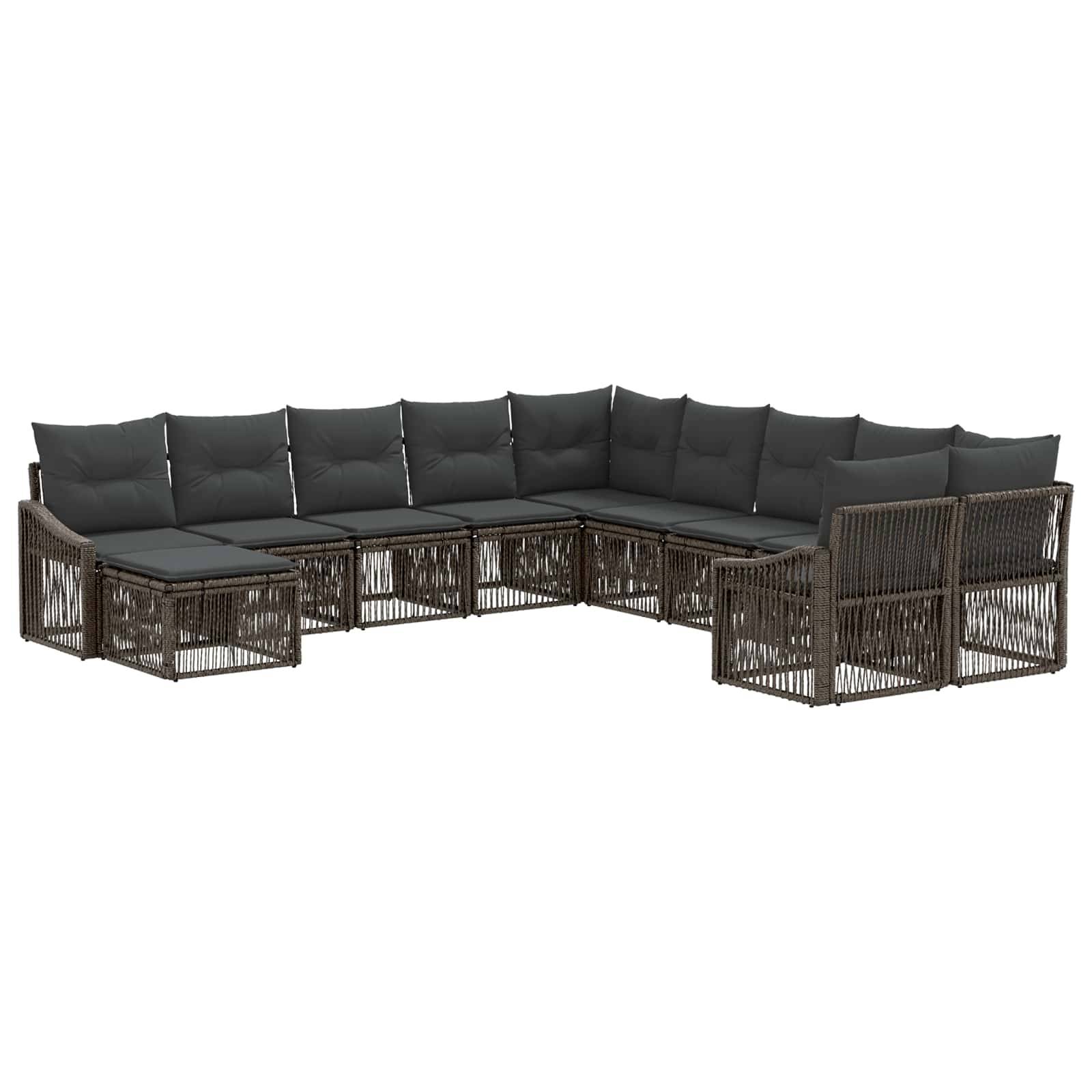 vidaXL Gartensofa-set 11 pcs Grau Poly-Rattan