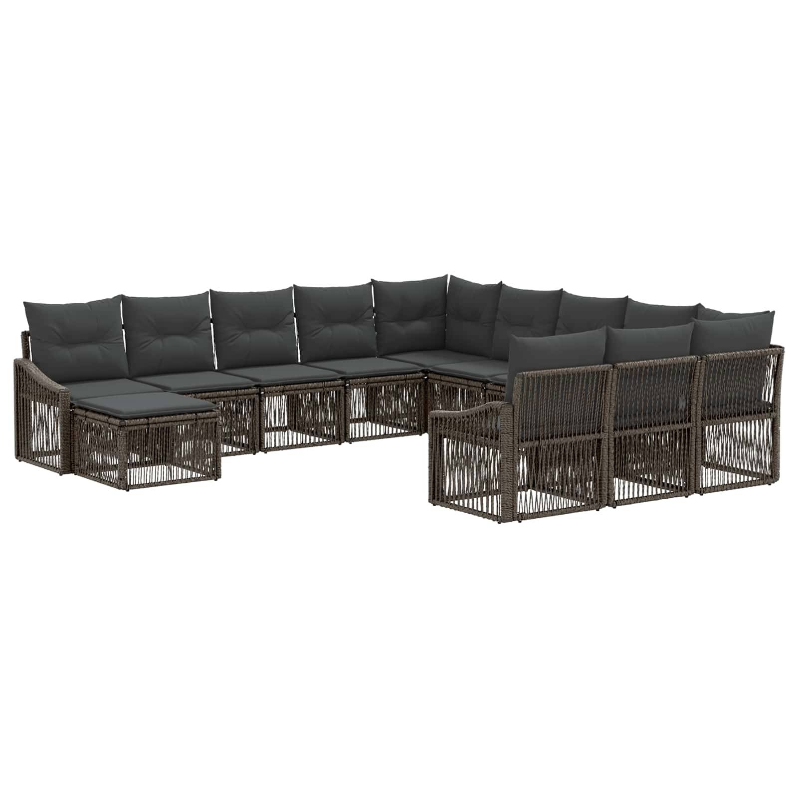 vidaXL Gartensofa-set 12 pcs Grau Poly-Rattan
