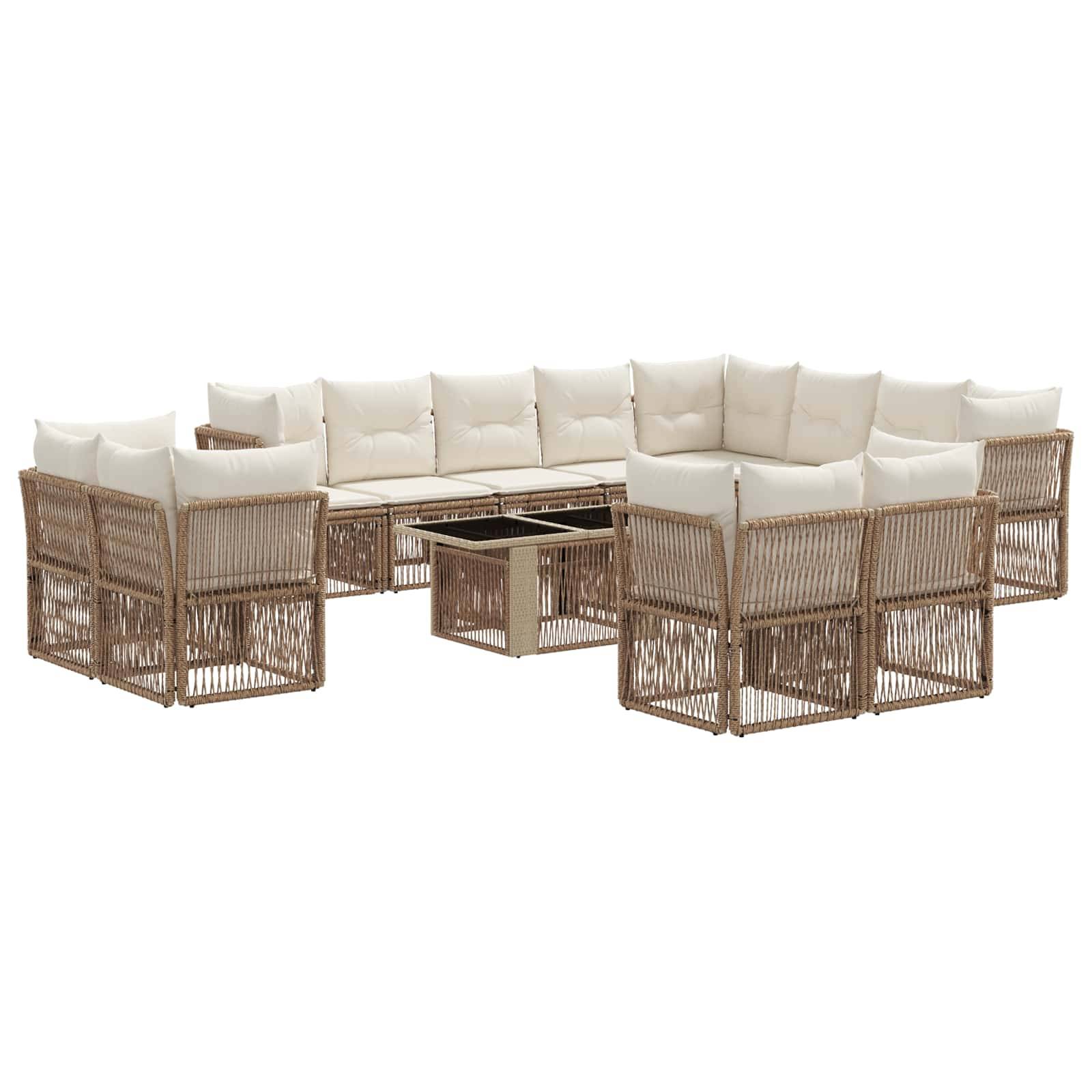vidaXL Gartensofa-set 13 pcs Poly-Rattan