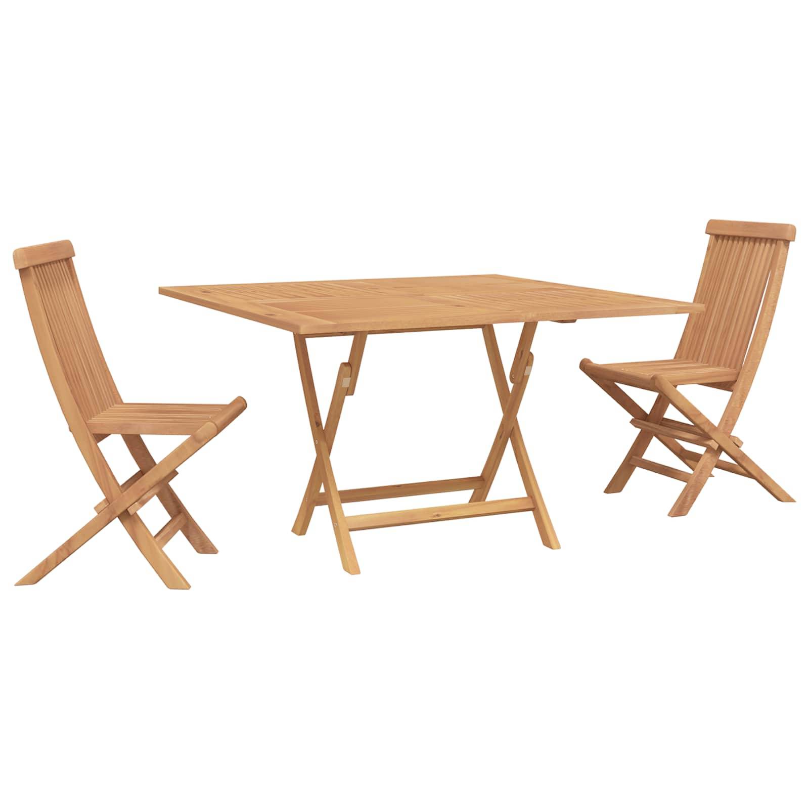 vidaXL Garten Bistro Set 3 pcs Braun Massivholz Teak