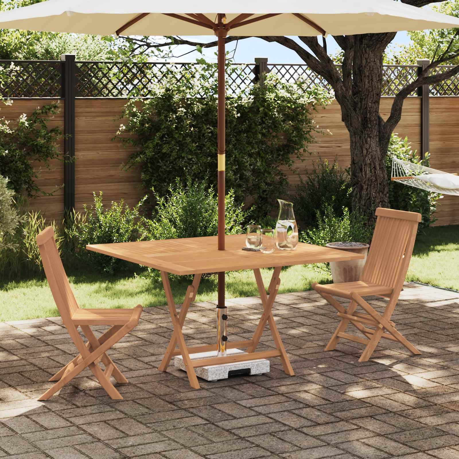 vidaXL Garten Bistro Set 3 pcs Braun Massivholz Teak