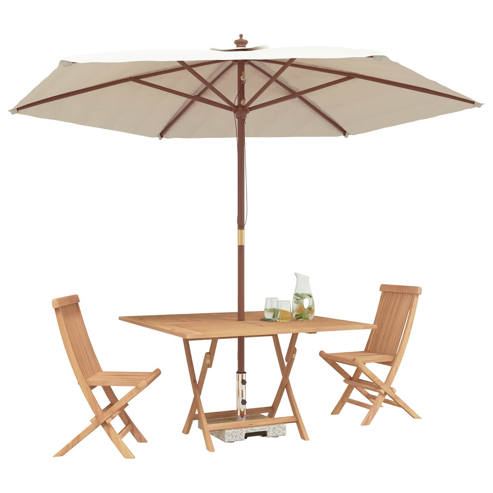 vidaXL Garten Bistro Set 3 pcs Braun Massivholz Teak