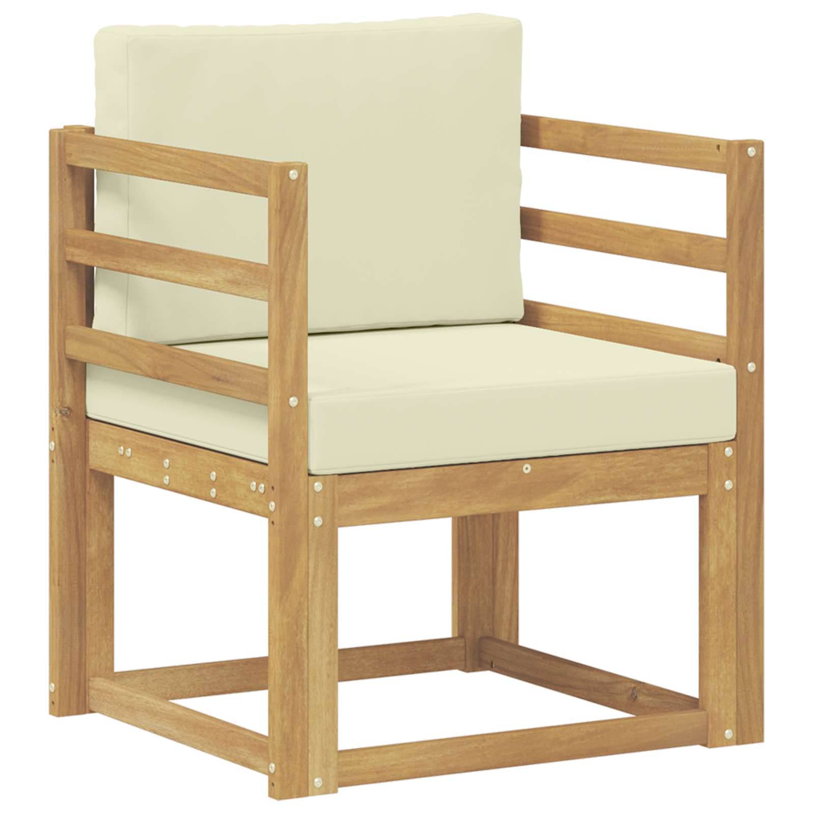 vidaXL 2 Stück Outdoor-Sofagarnitur Polyester Weiß und Creme