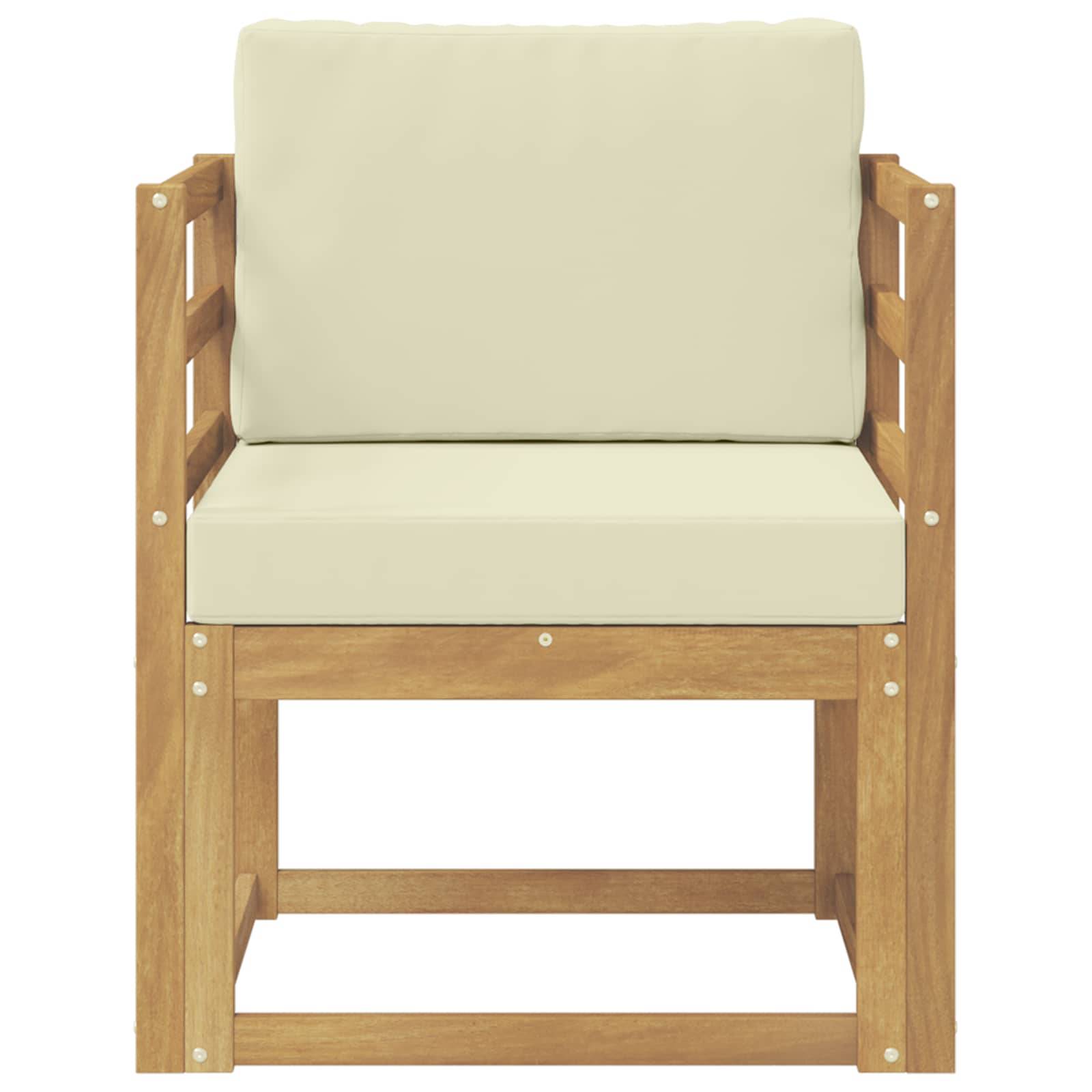 vidaXL 2 Stück Outdoor-Sofagarnitur Polyester Weiß und Creme