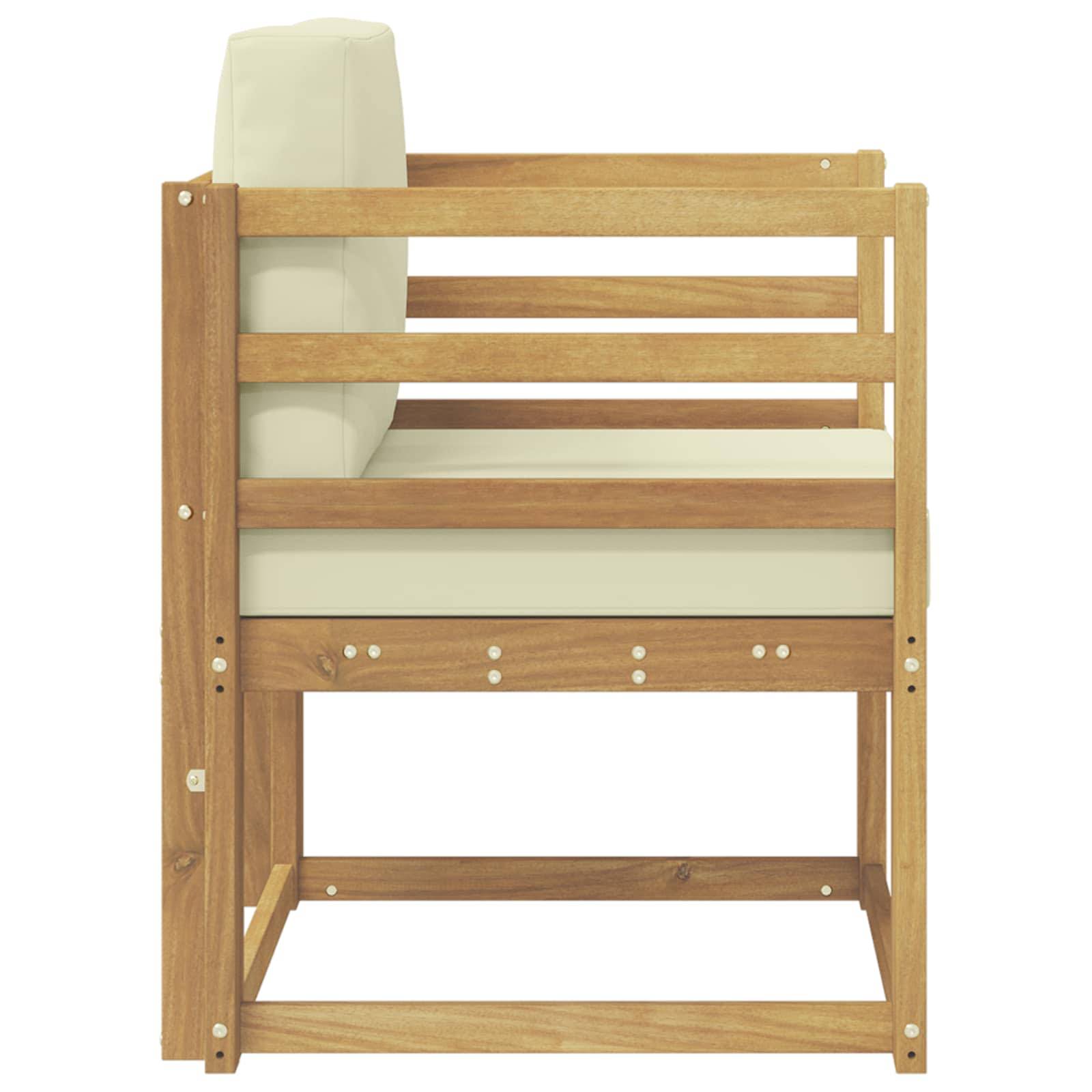 vidaXL 2 Stück Outdoor-Sofagarnitur Polyester Weiß und Creme