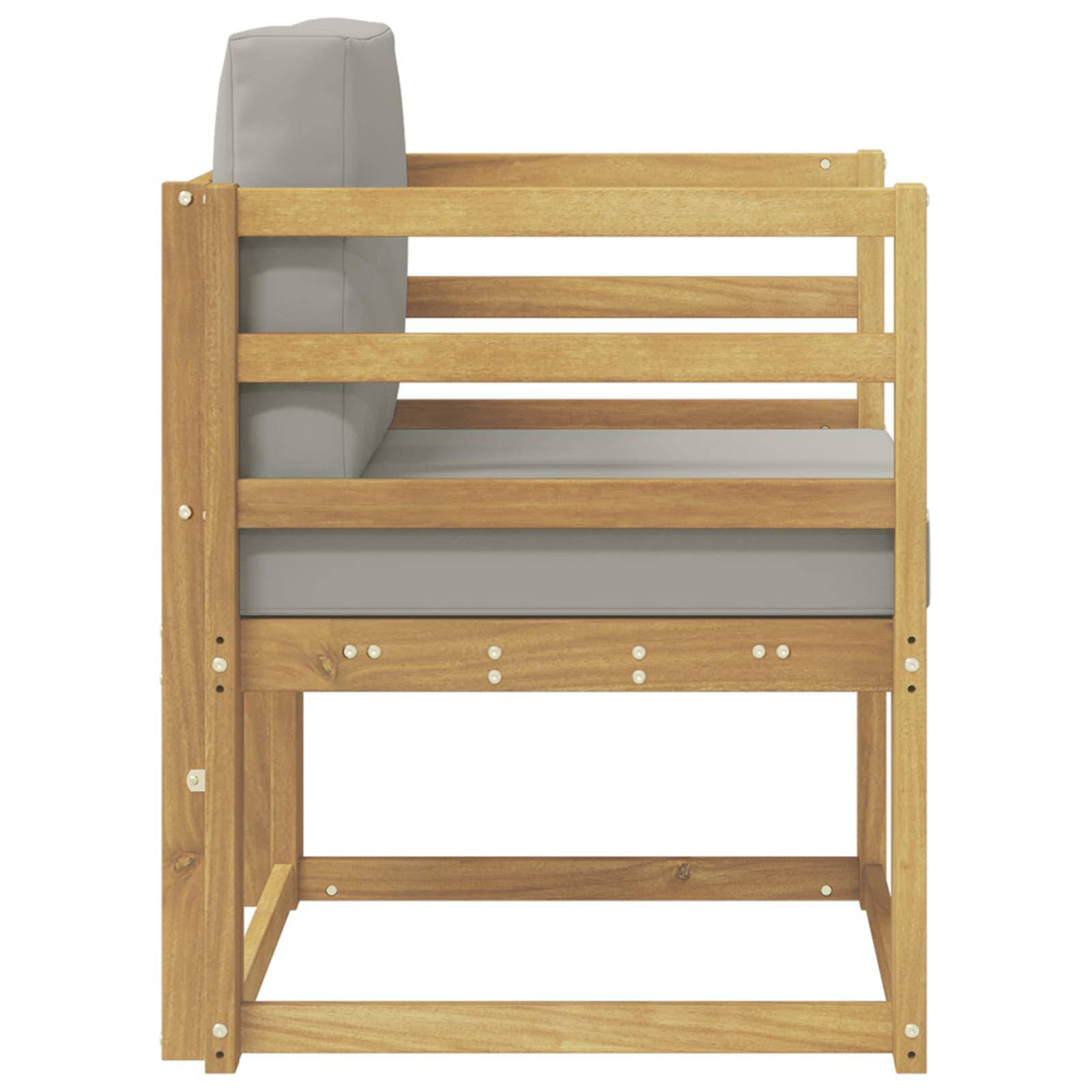 vidaXL 2 Stück Outdoor-Sofagarnitur Polyester Weiß und Hellgrau
