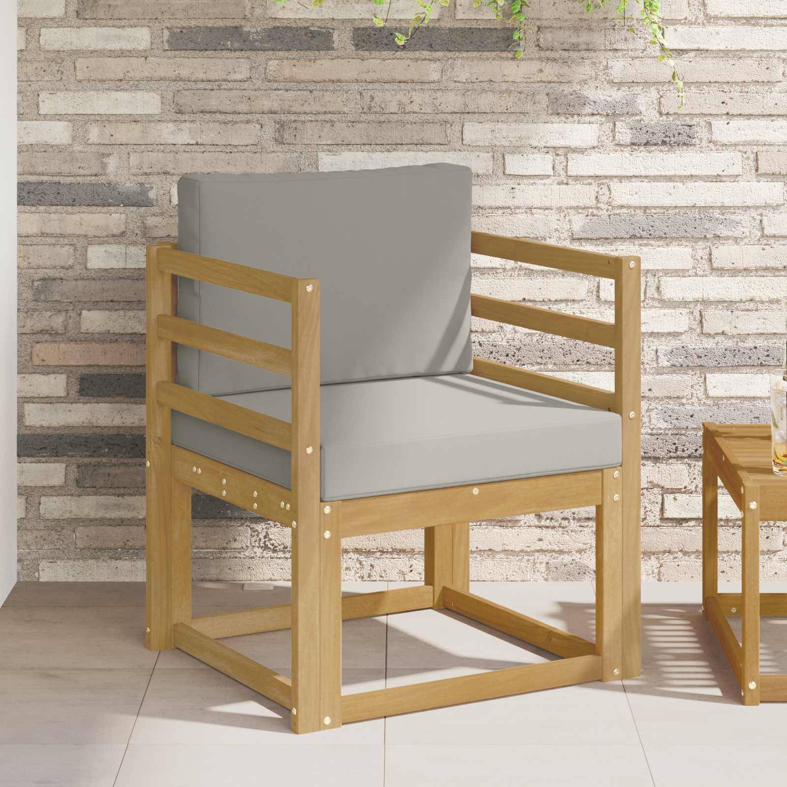 vidaXL 2 Stück Outdoor-Sofagarnitur Polyester Weiß und Hellgrau