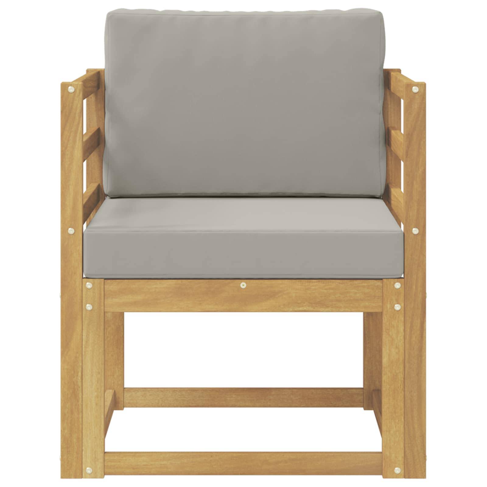 vidaXL 2 Stück Outdoor-Sofagarnitur Polyester Weiß und Hellgrau