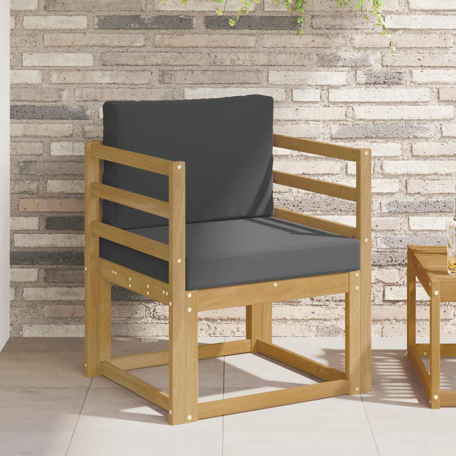 vidaXL 2 Stück Outdoor-Sofagarnitur Polyester Weiß und Anthrazit